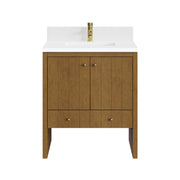 James Martin Hudson 30" Single Vanity in Honey Oak with 3cm Countertop