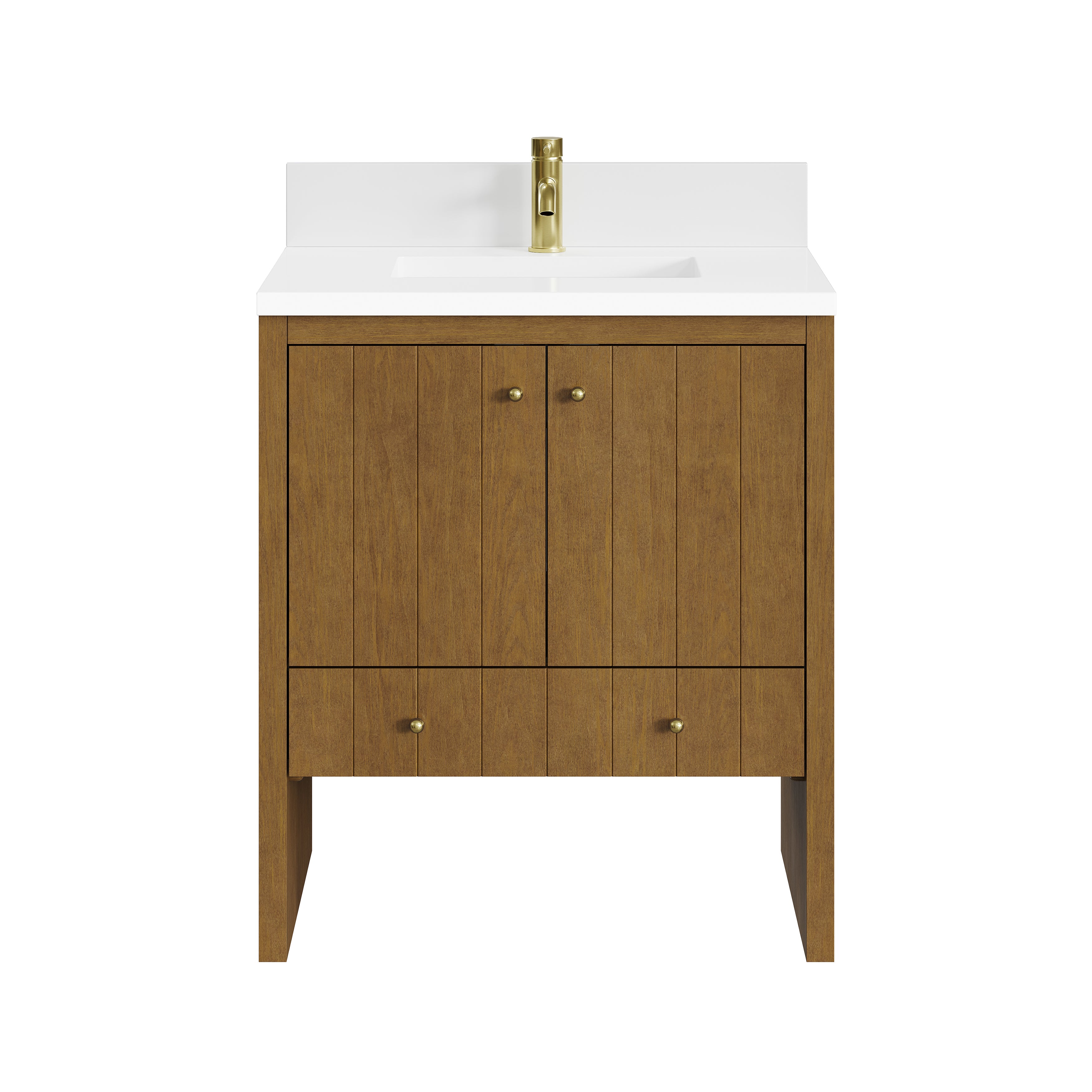 James Martin Hudson 30" Single Vanity in Honey Oak with 3cm Countertop