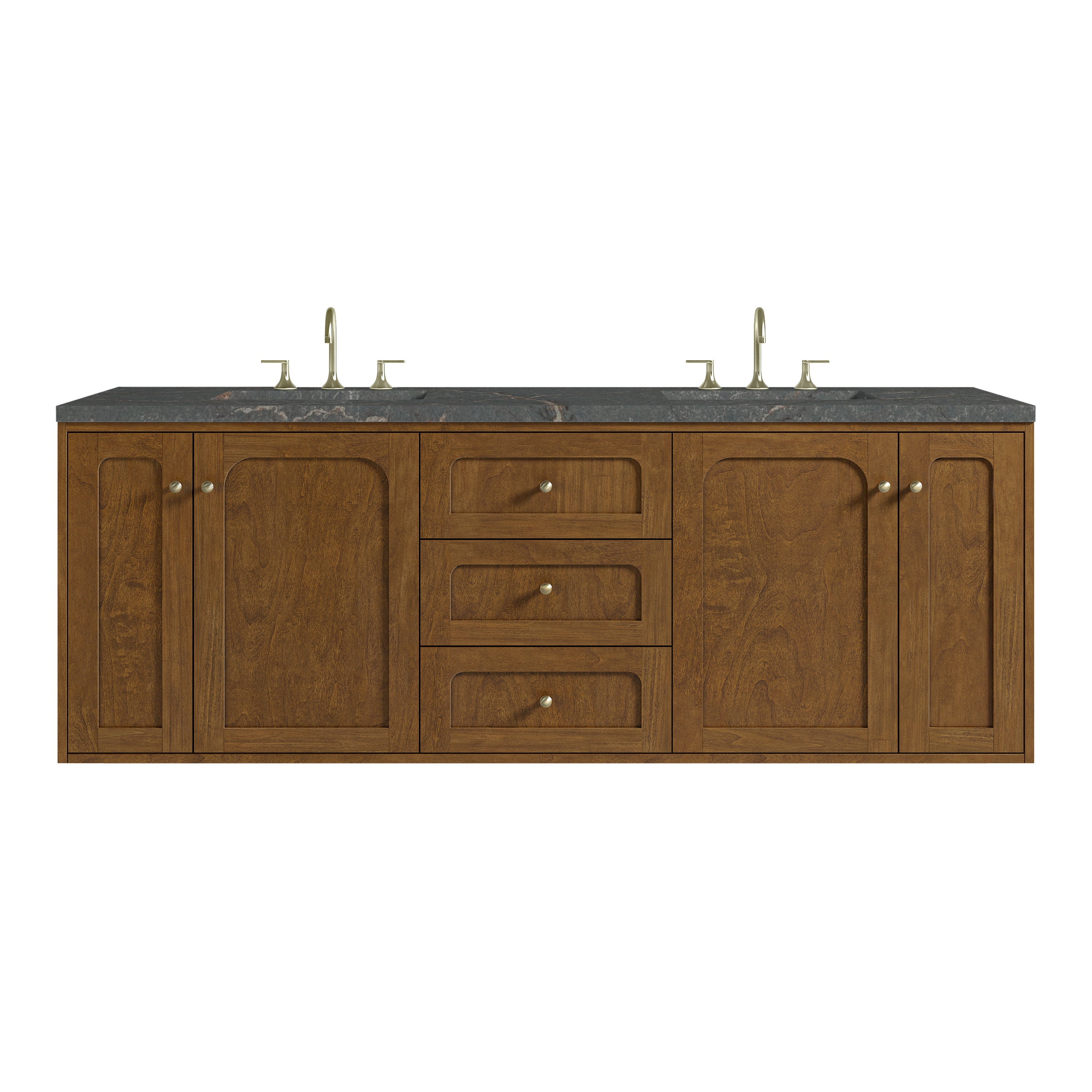 James Martin Laurent 72" Double Vanity in Honey Oak with 3cm Countertop and FreePower Wireless Charger