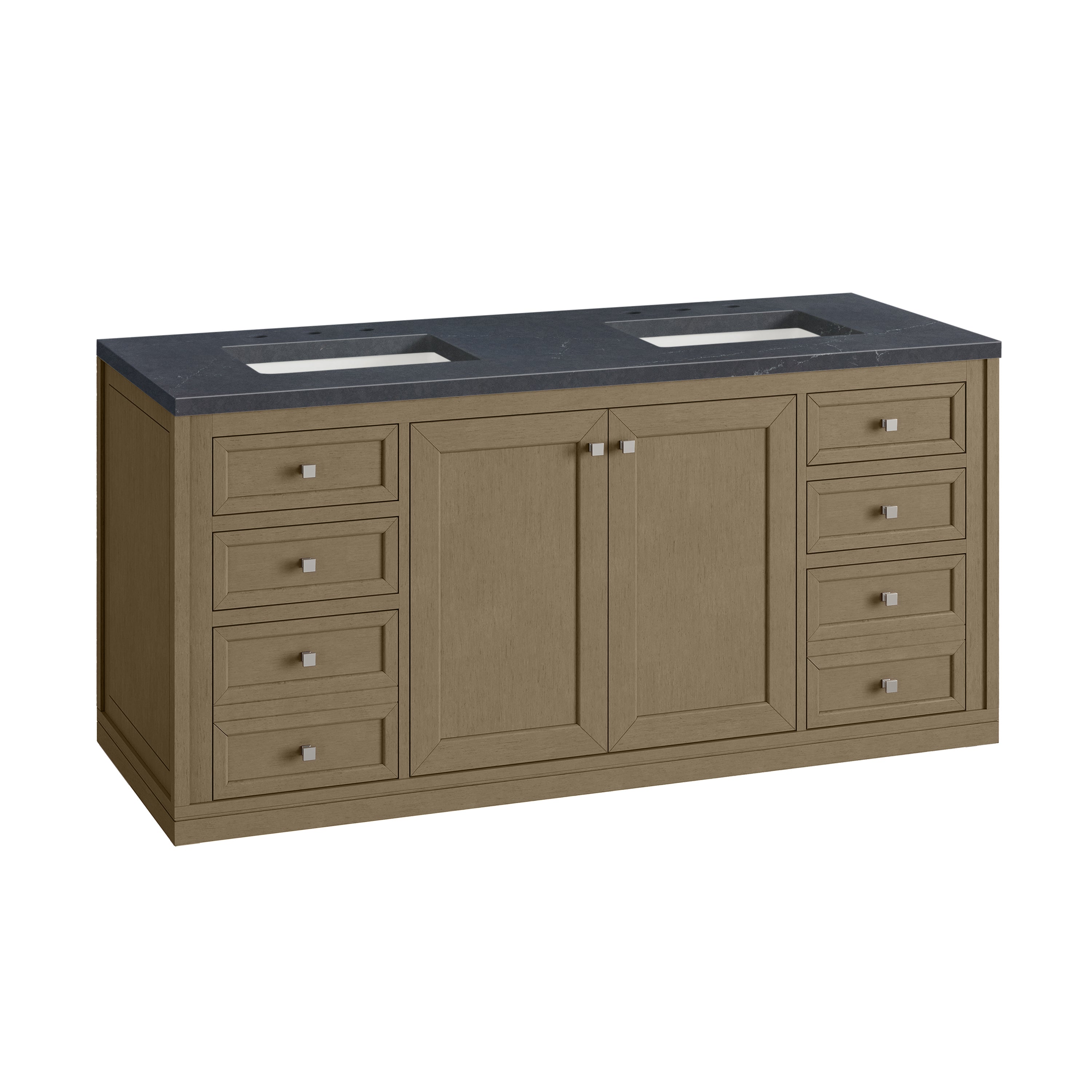 James Martin Chicago 60" Double Vanity in Walnut Whisper with 3cm Countertop