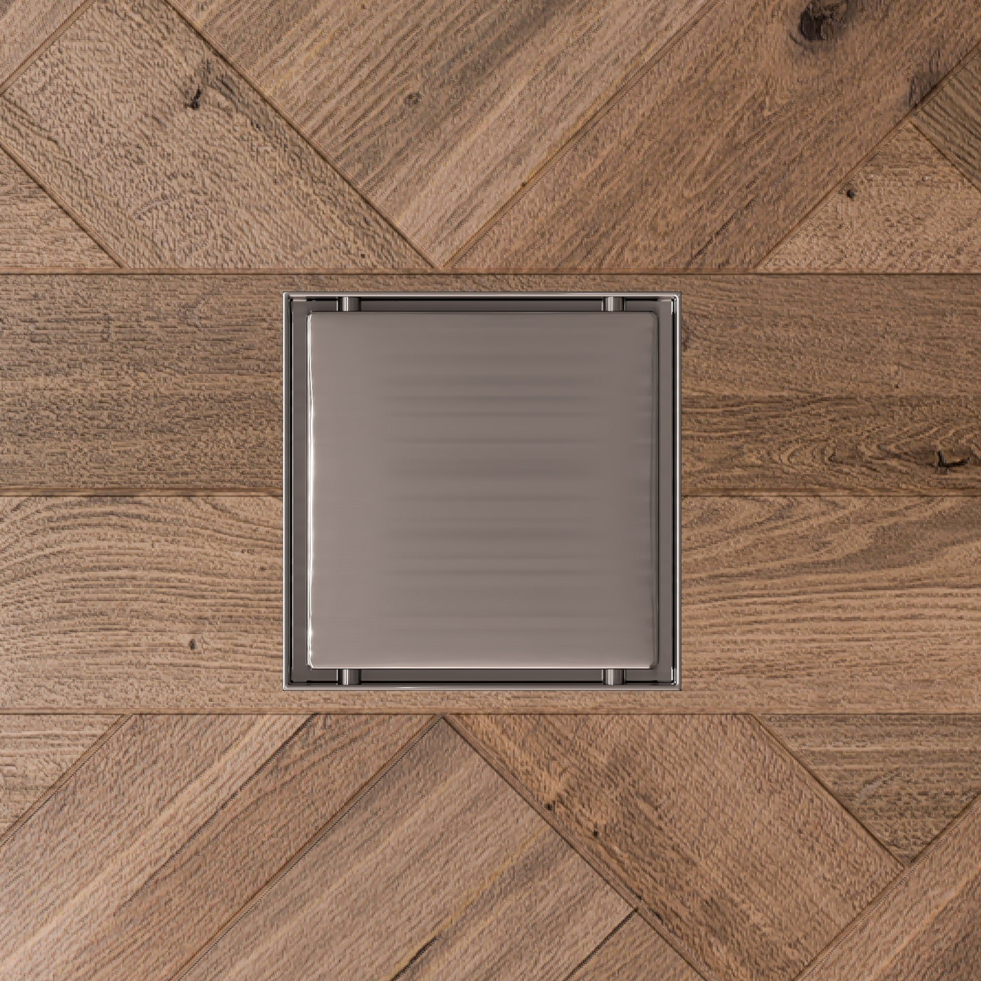 ALFI brand  ABSD55B-BSS 5" x 5" Modern Square Brushed Stainless Steel Shower Drain with Solid Cover