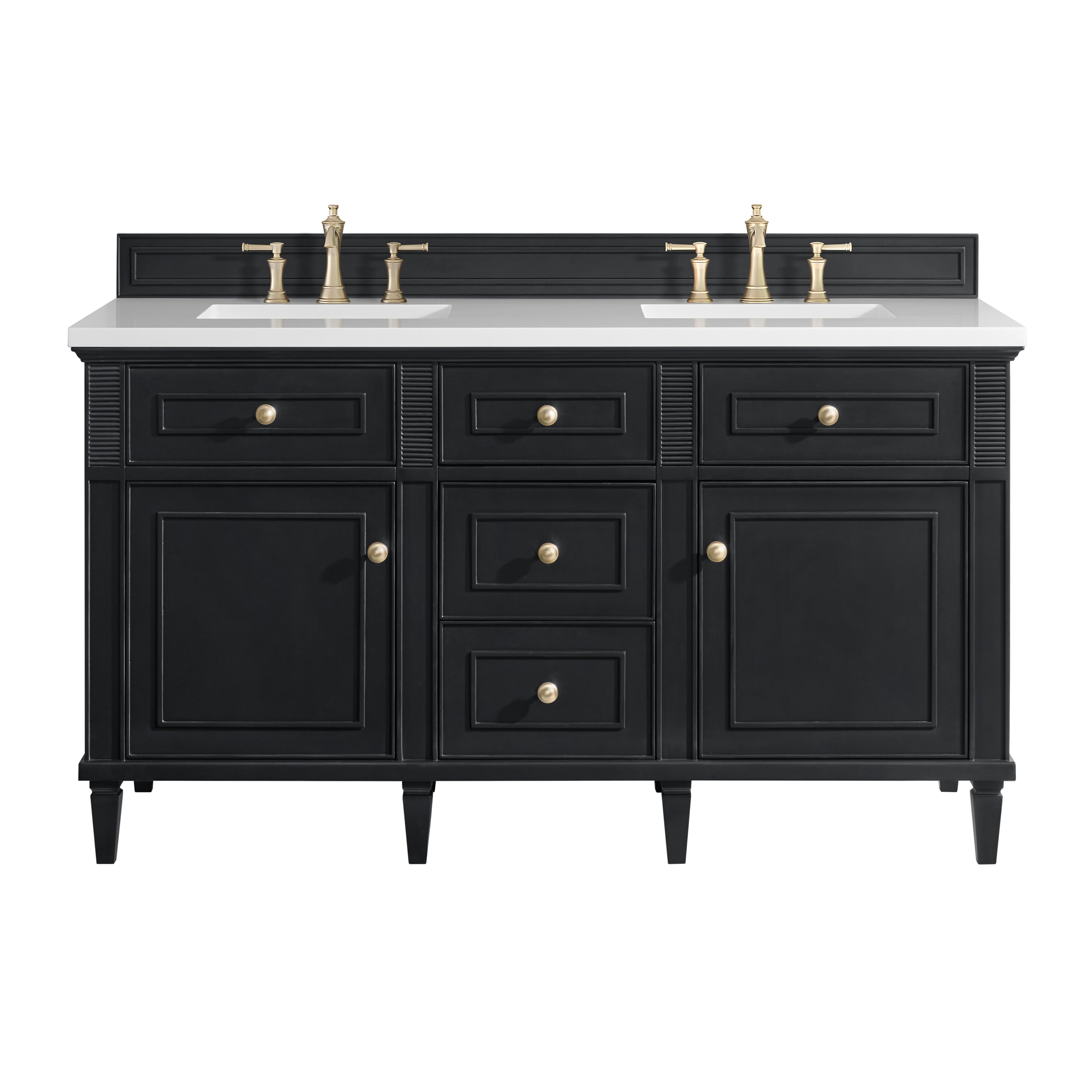 James Martin Lorelai 60" Double Vanity in Black Onyx with 3cm Countertop