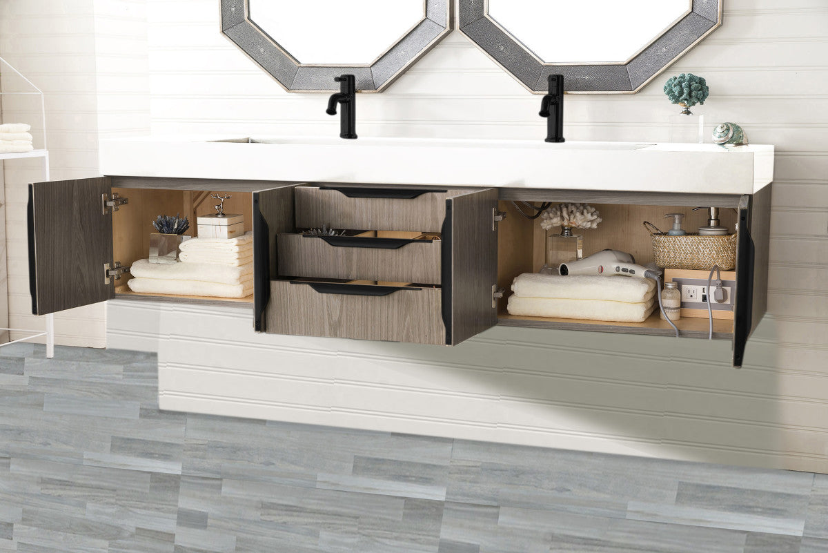 Columbia 72" Double Wall Mount Vanity Cabinet