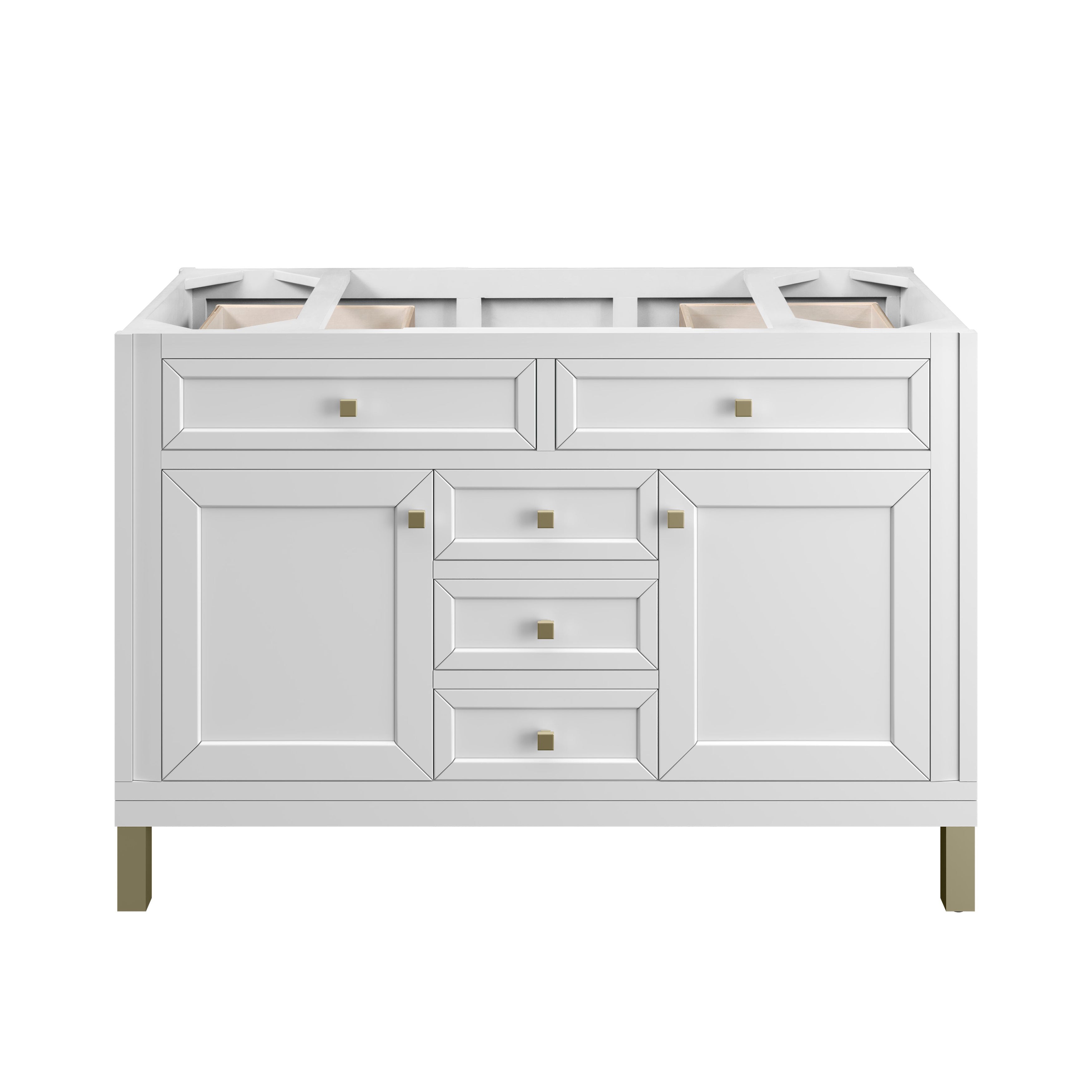 James Martin Chicago 48" Single Vanity in Glossy White with 3cm Countertop and FreePower Wireless Charger