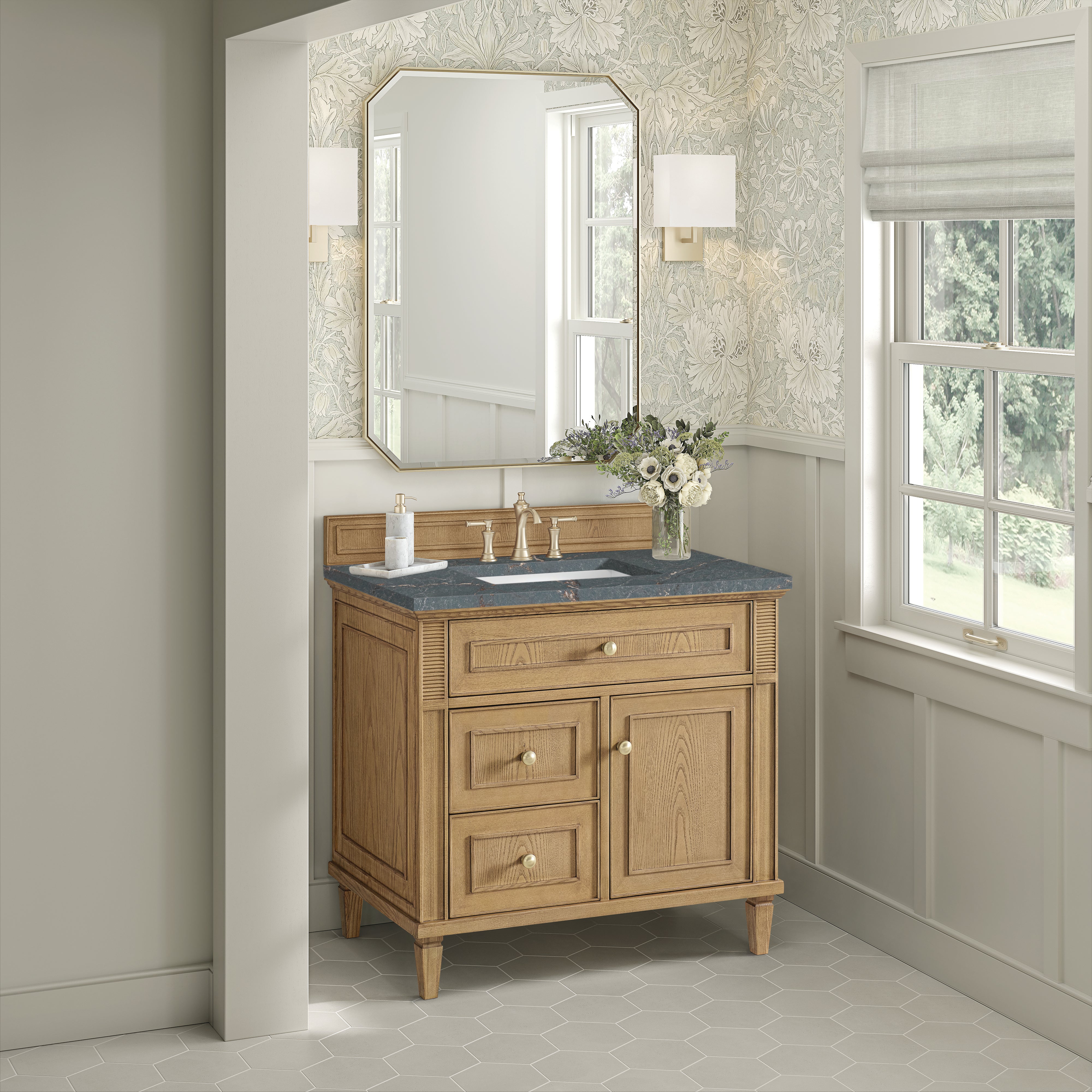 James Martin Lorelai 36" Single Vanity in Light Natural Oak with 3cm Countertop