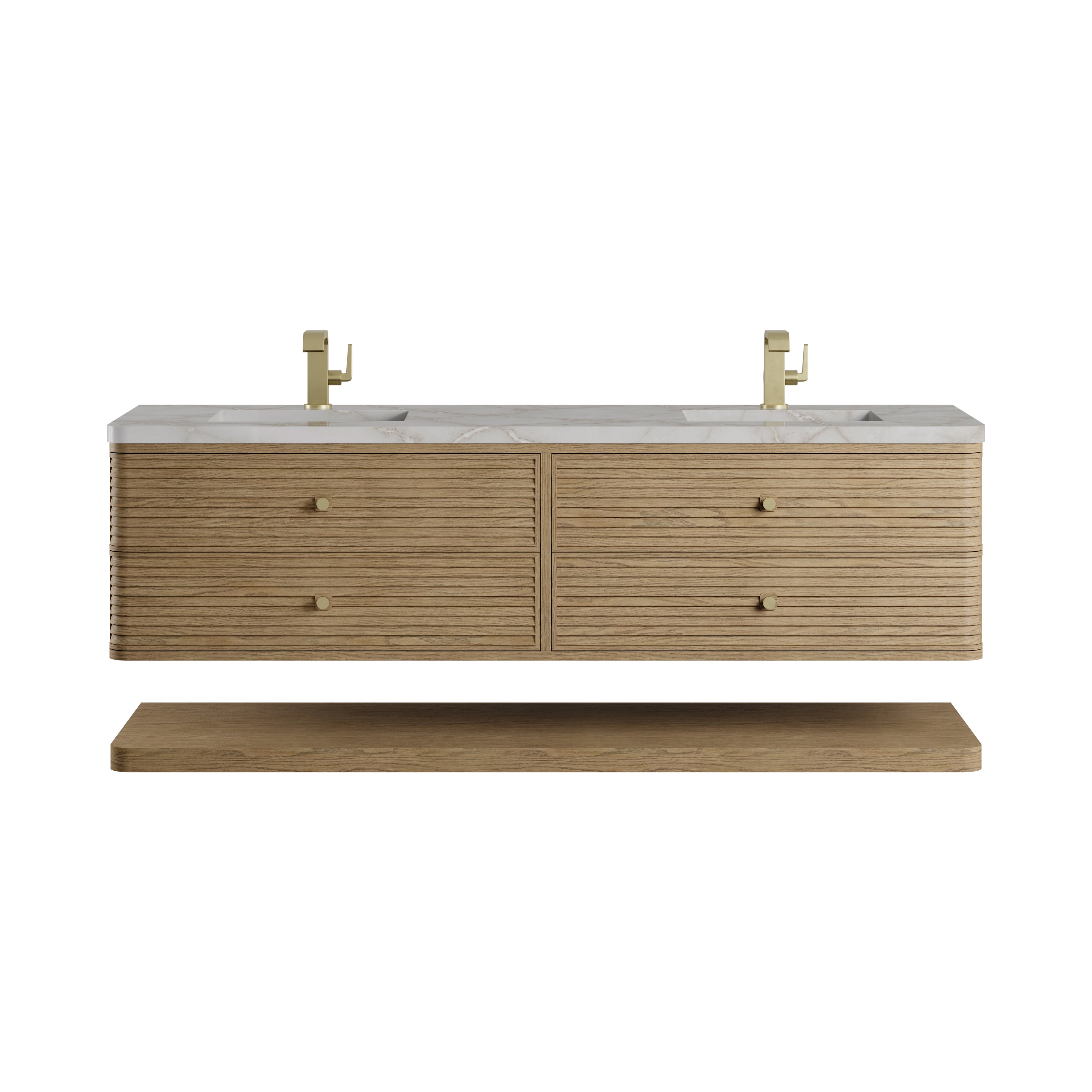 James Martin Allamari 72" Double Vanity in Dune Mist with 3cm Countertop