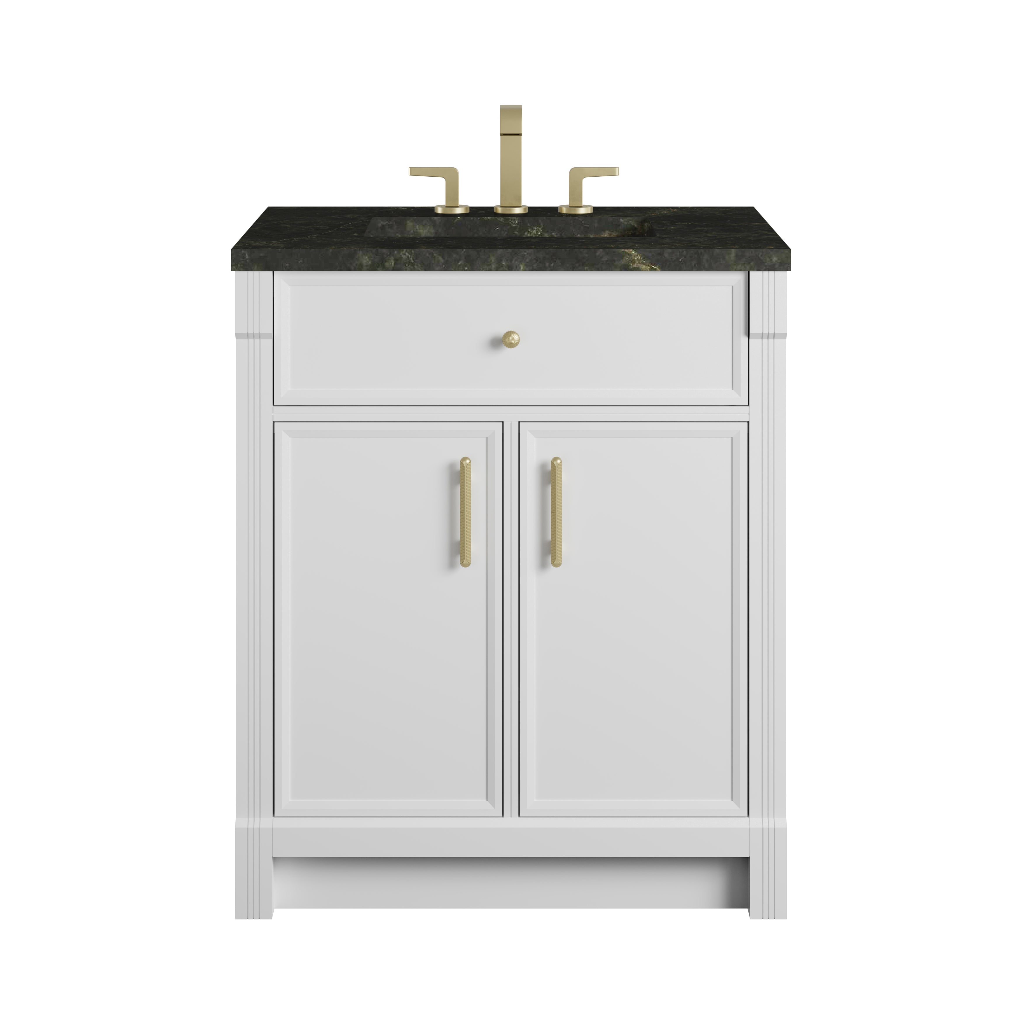James Martin Bellshire 30" Single Vanity in Bright White with 3cm Countertop