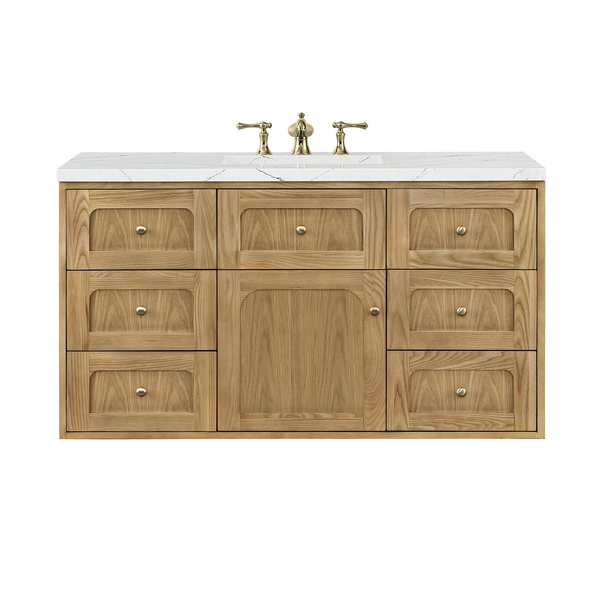 James Martin Laurent 48" Single Vanity in Light Natural Oak with 3cm Countertop