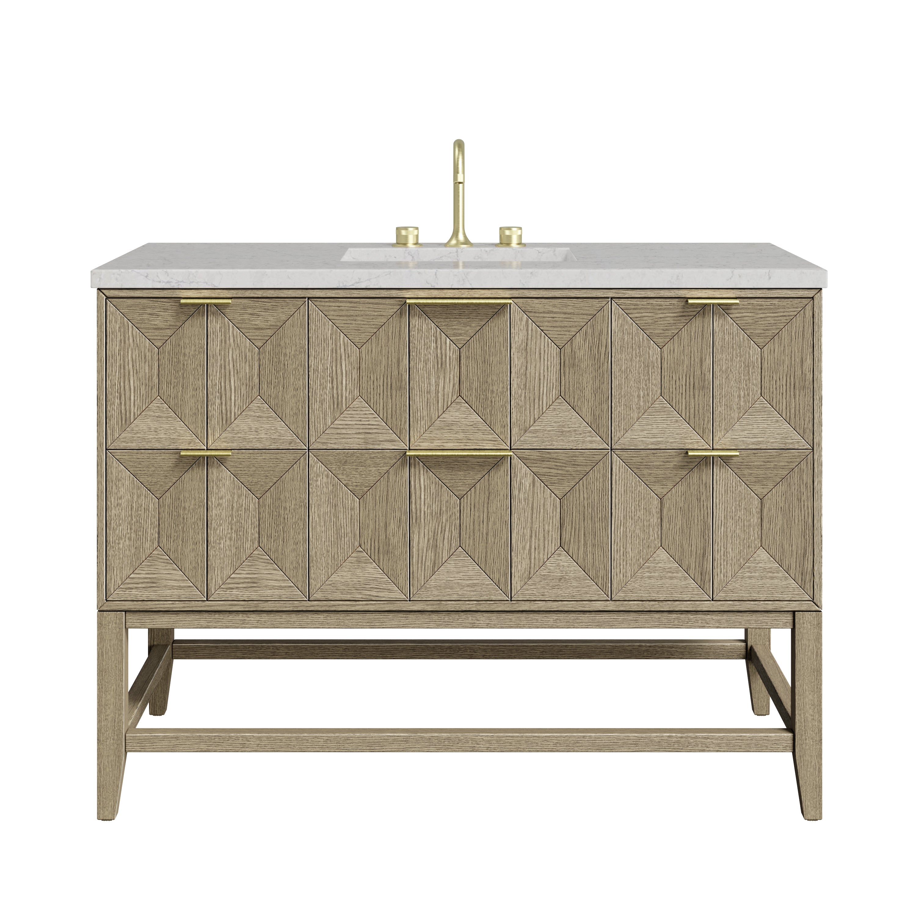 James Martin Emmeline 48" Single Vanity in Pebble Oak with 3cm Countertop