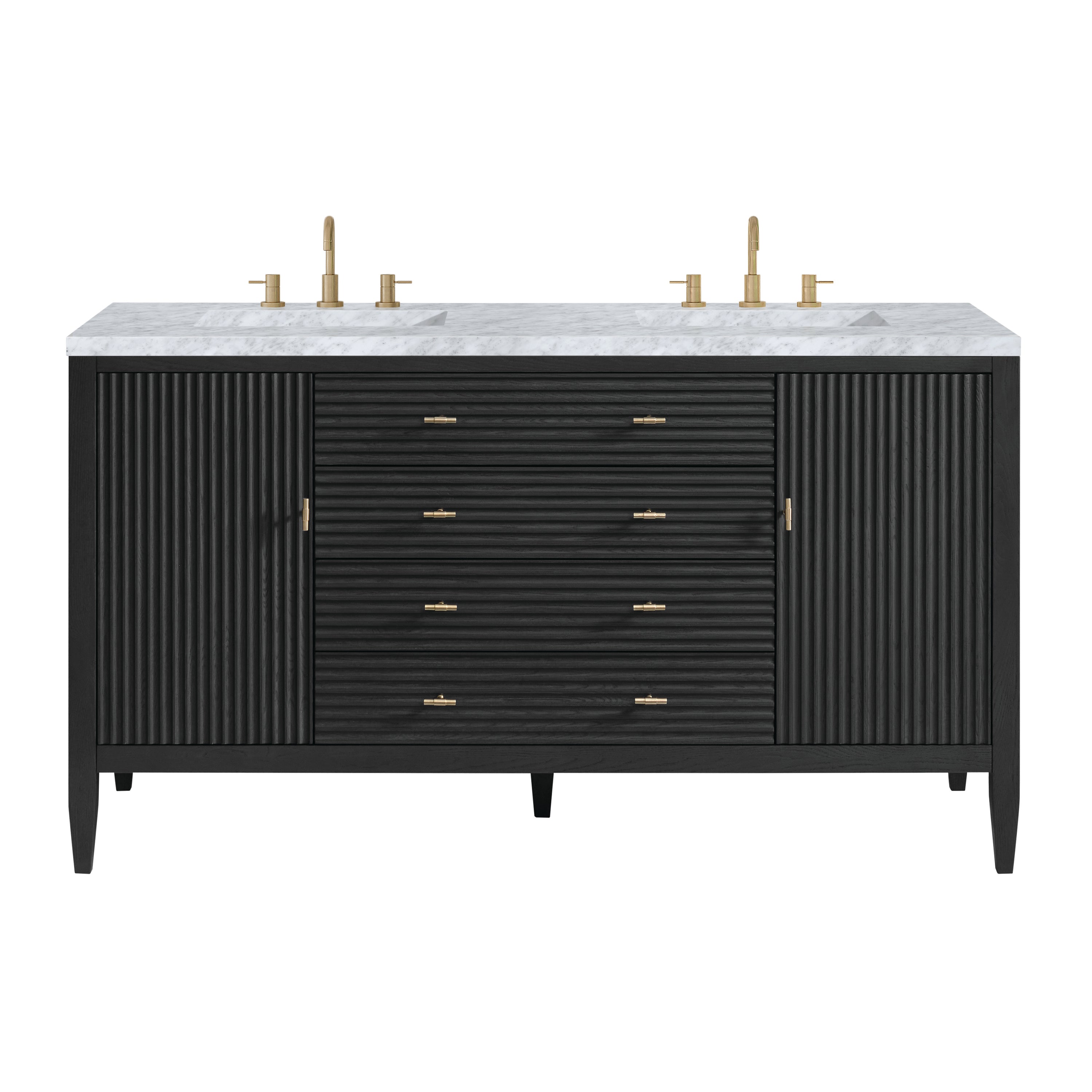 James Martin Myrrin 60" Double Vanity in Carbon Oak with 3cm Countertop