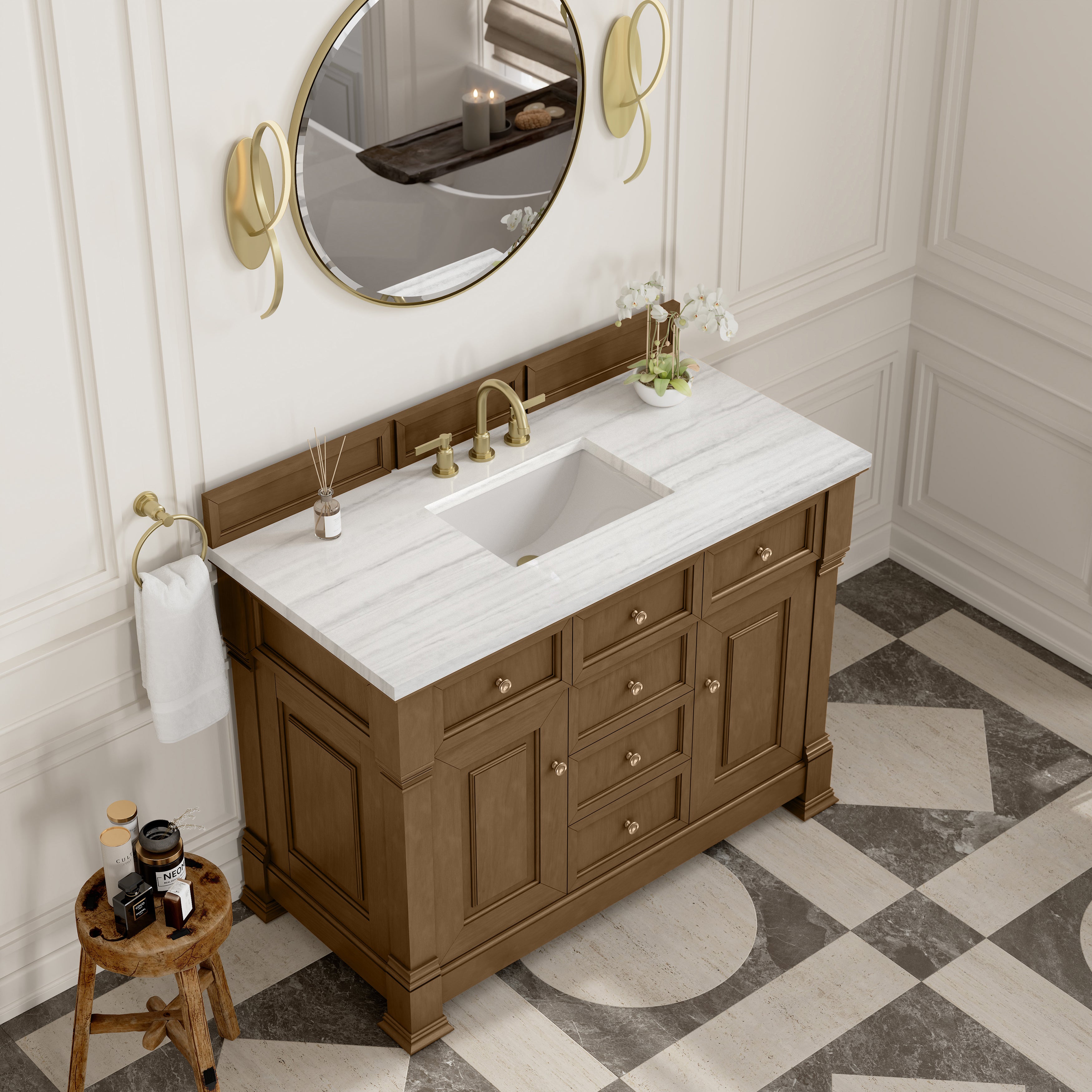 James Martin Brookfield 48" Single Vanity in Honey Oak with 3cm Countertop