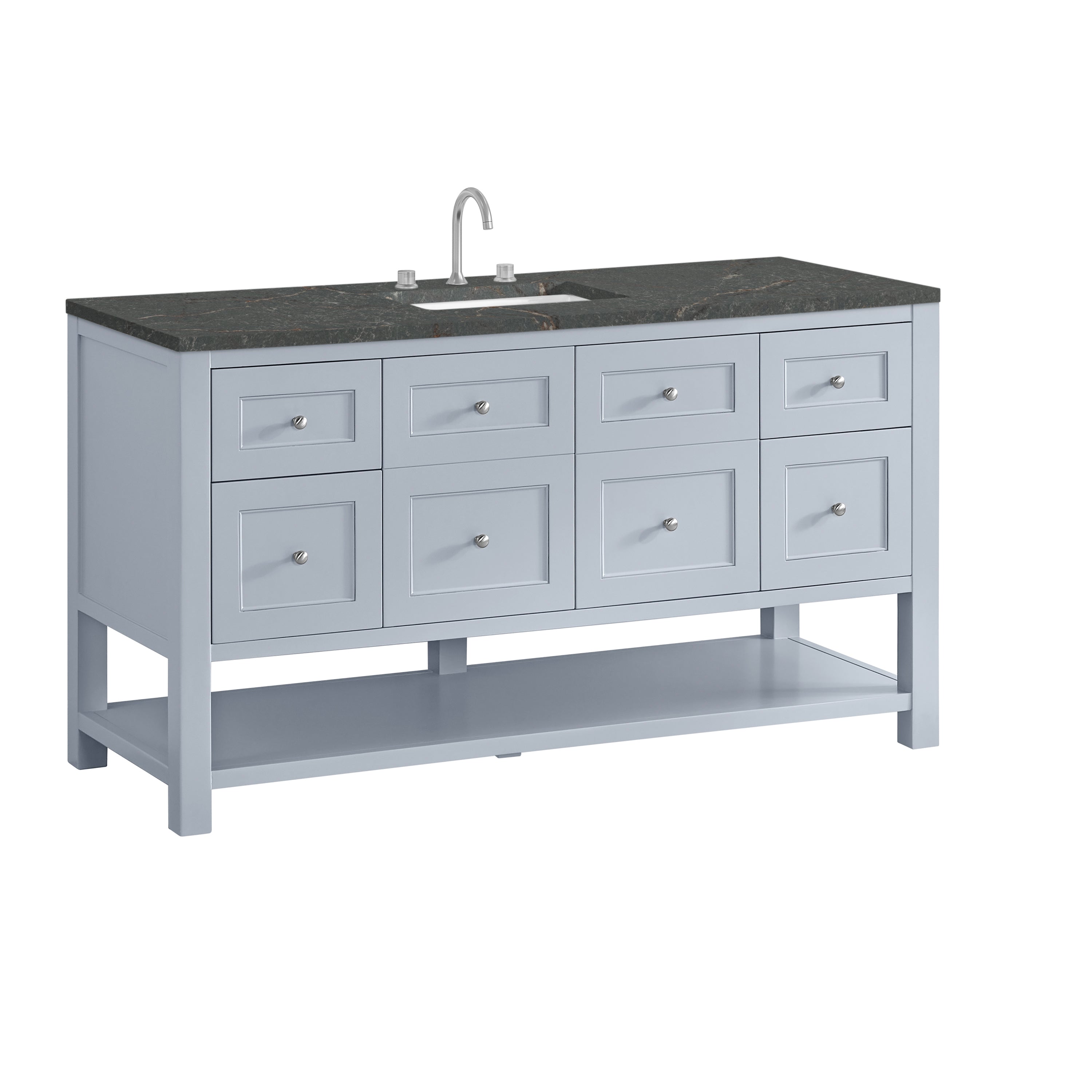 James Martin Breckenridge 60" Single Vanity in Serenity Blue with 3cm Countertop