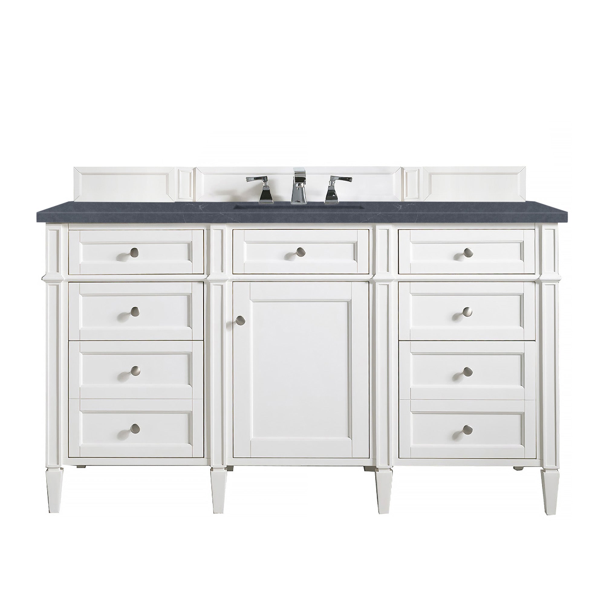 James Martin Brittany 60" Single Vanity in Bright White with 3cm Countertop