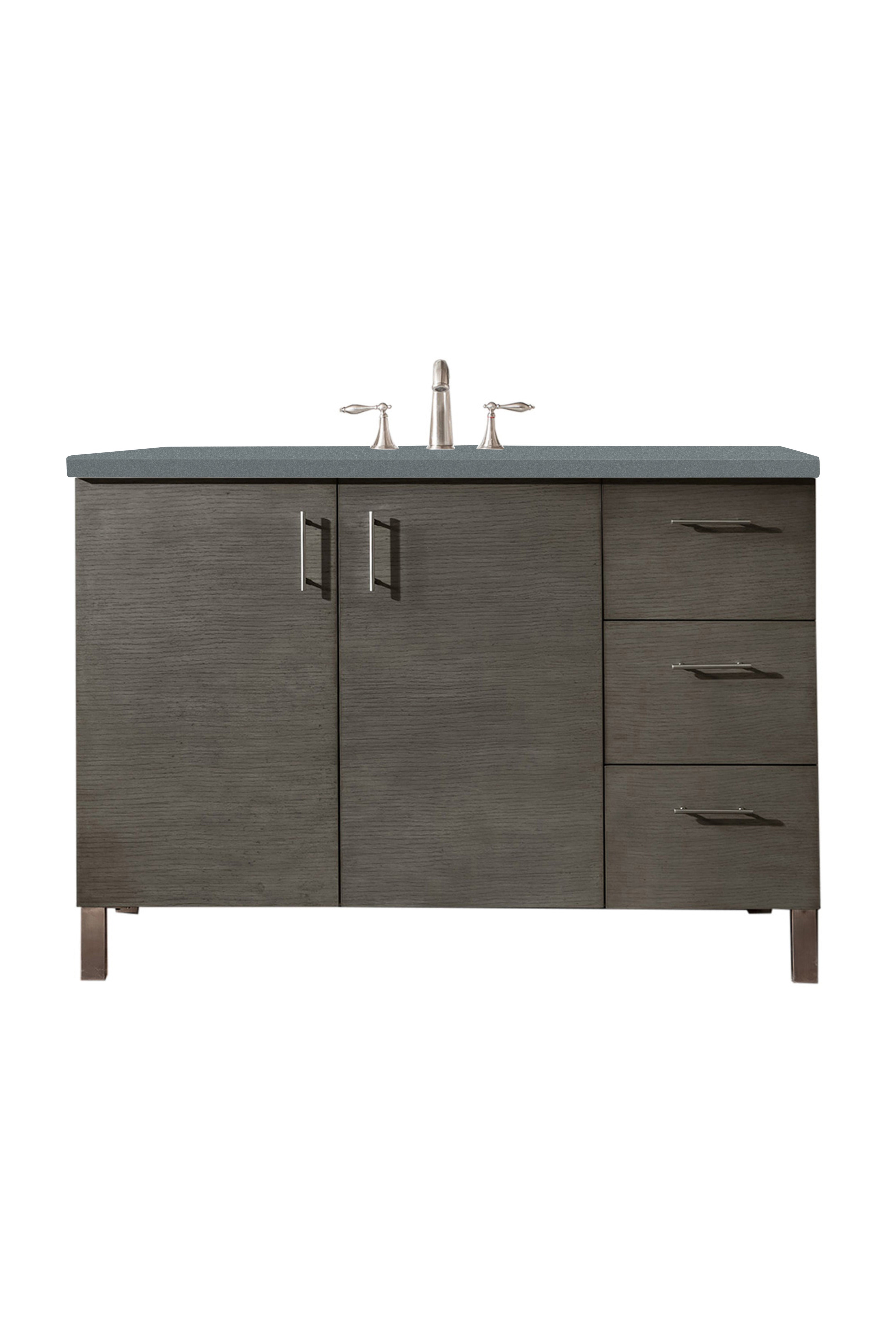 James Martin Metropolitan 48" Single Vanity in Silver Oak with 3cm Countertop