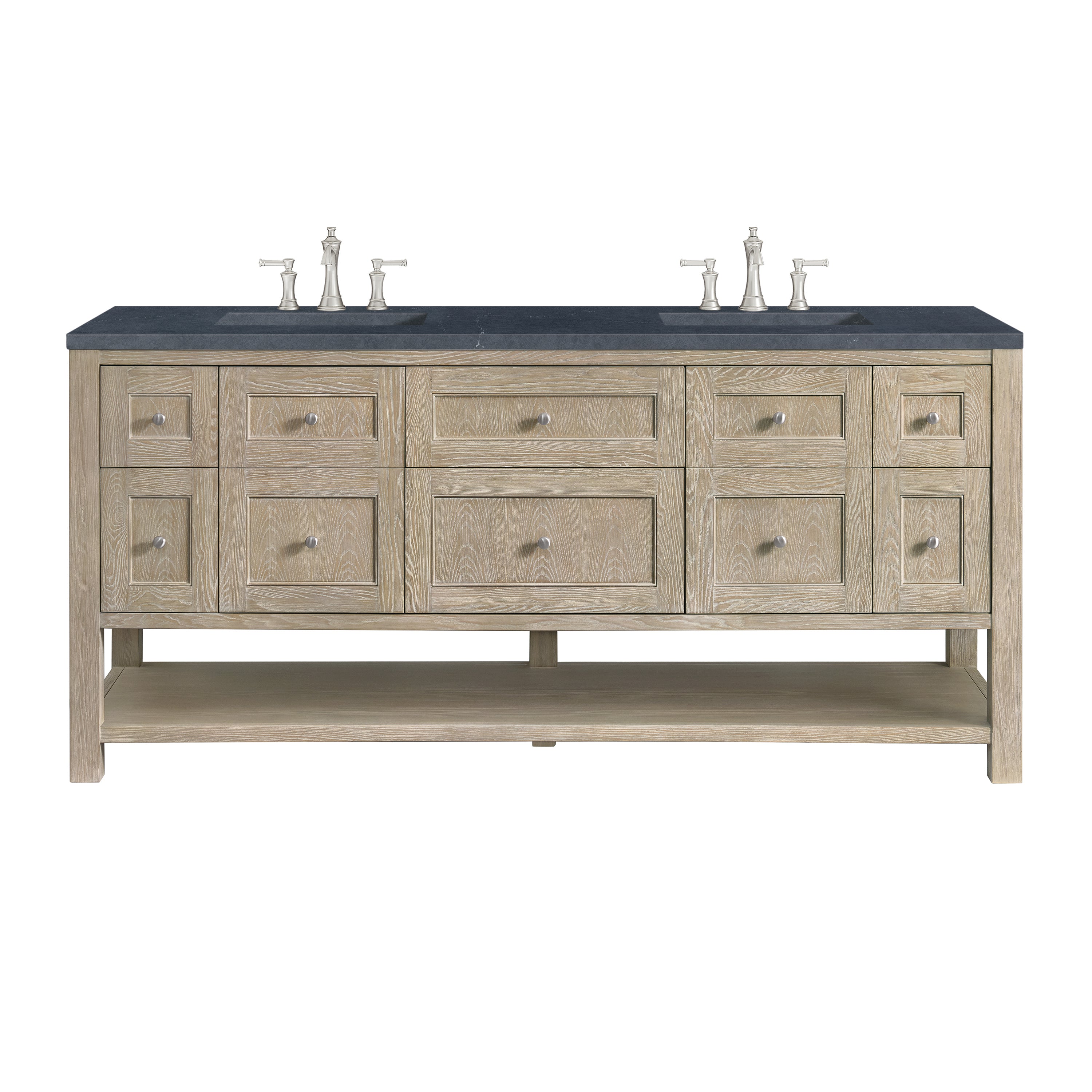 James Martin Breckenridge 72" Double Vanity in Whitewashed Oak with 3cm Countertop