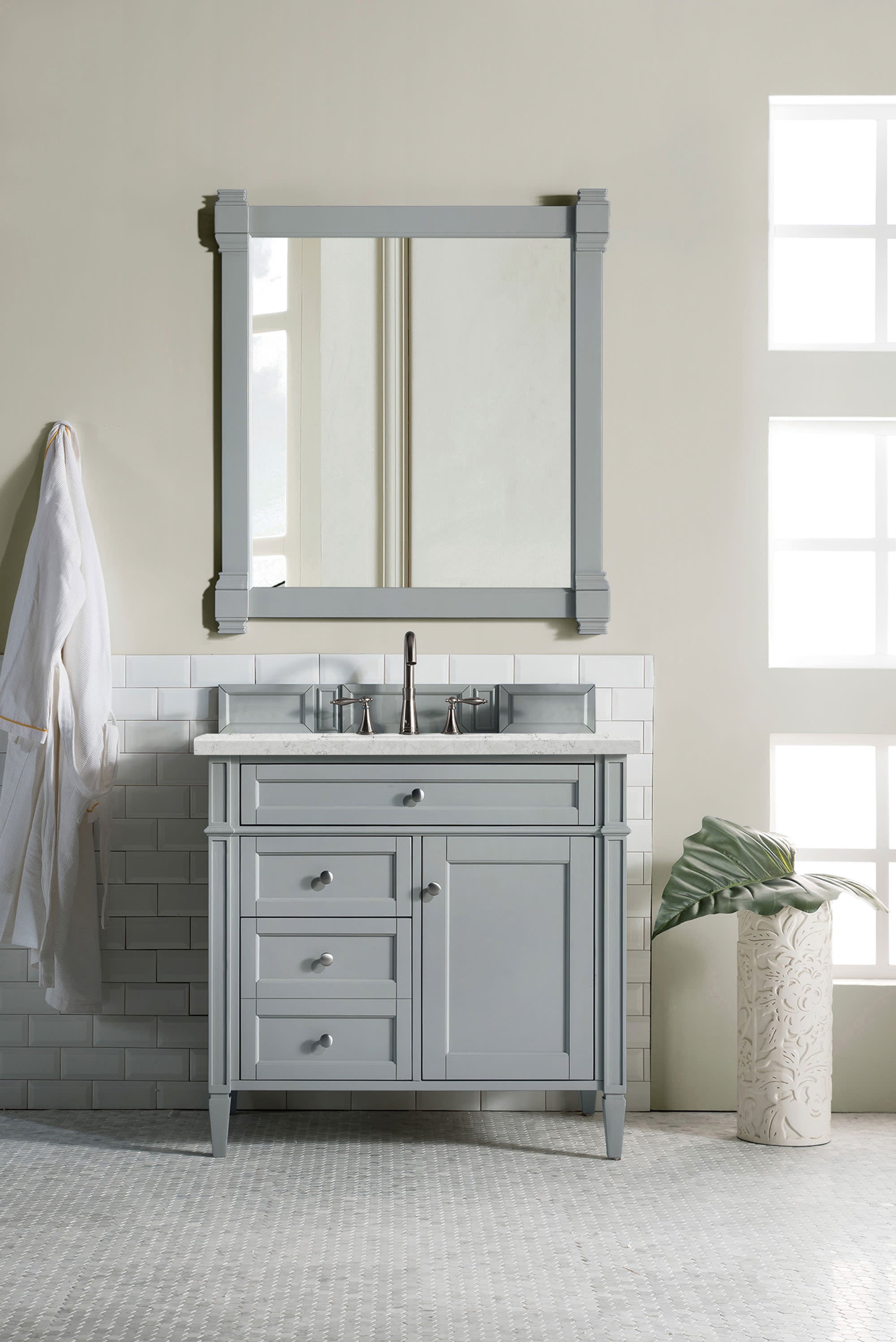 James Martin Brittany 36" Single Vanity in Urban Gray with 3cm Countertop