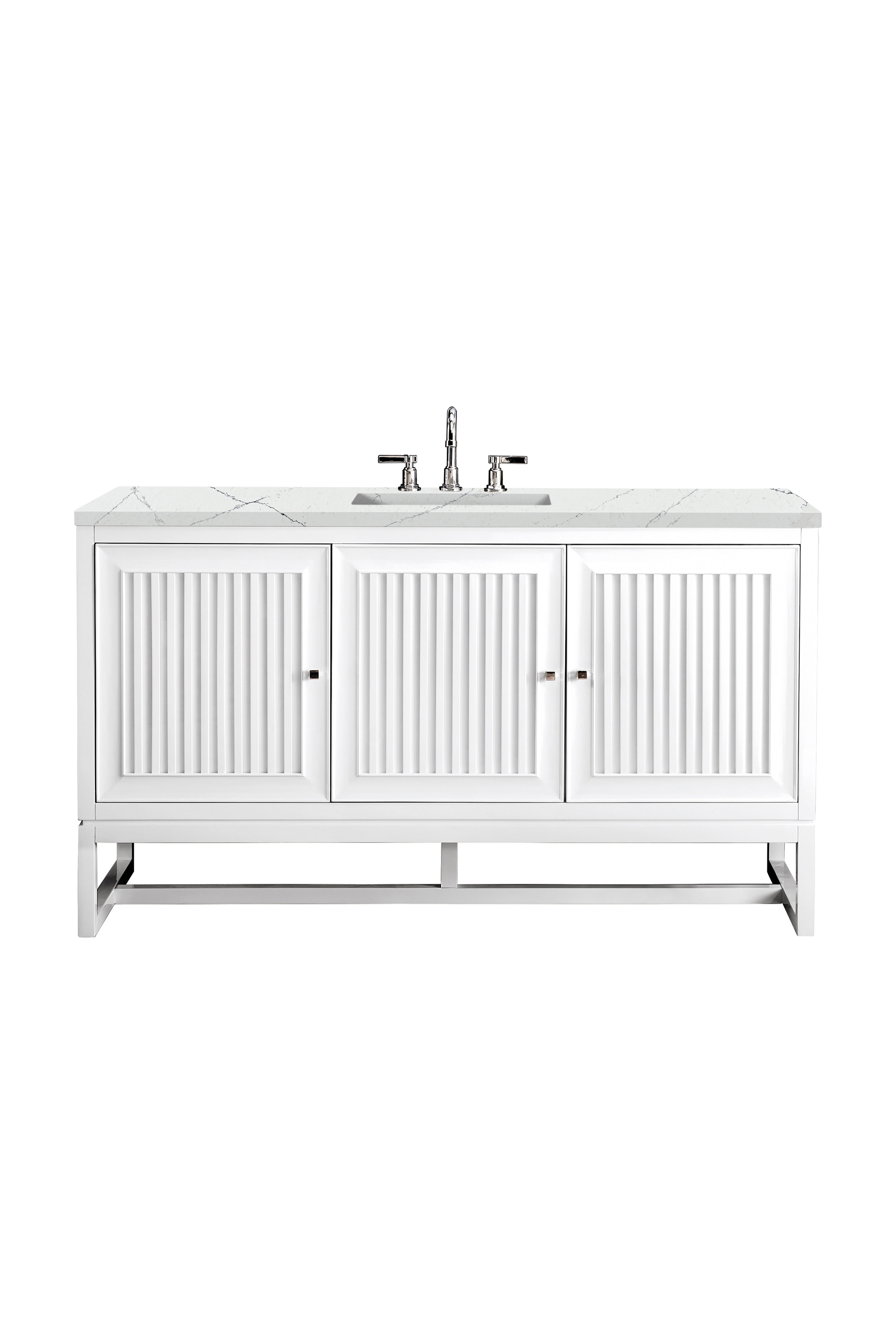 James Martin Athens 60" Single Vanity in Glossy White with 3cm Countertop