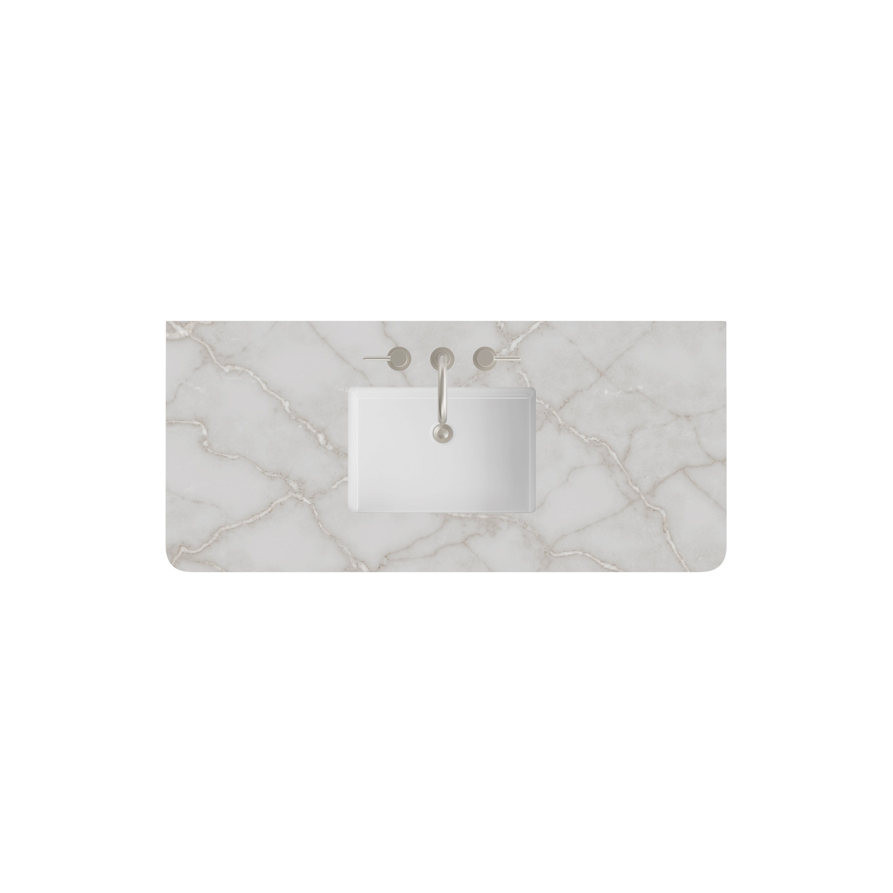 James Martin 48" Single Radius Cut Top with Sink, Widespread 3cm