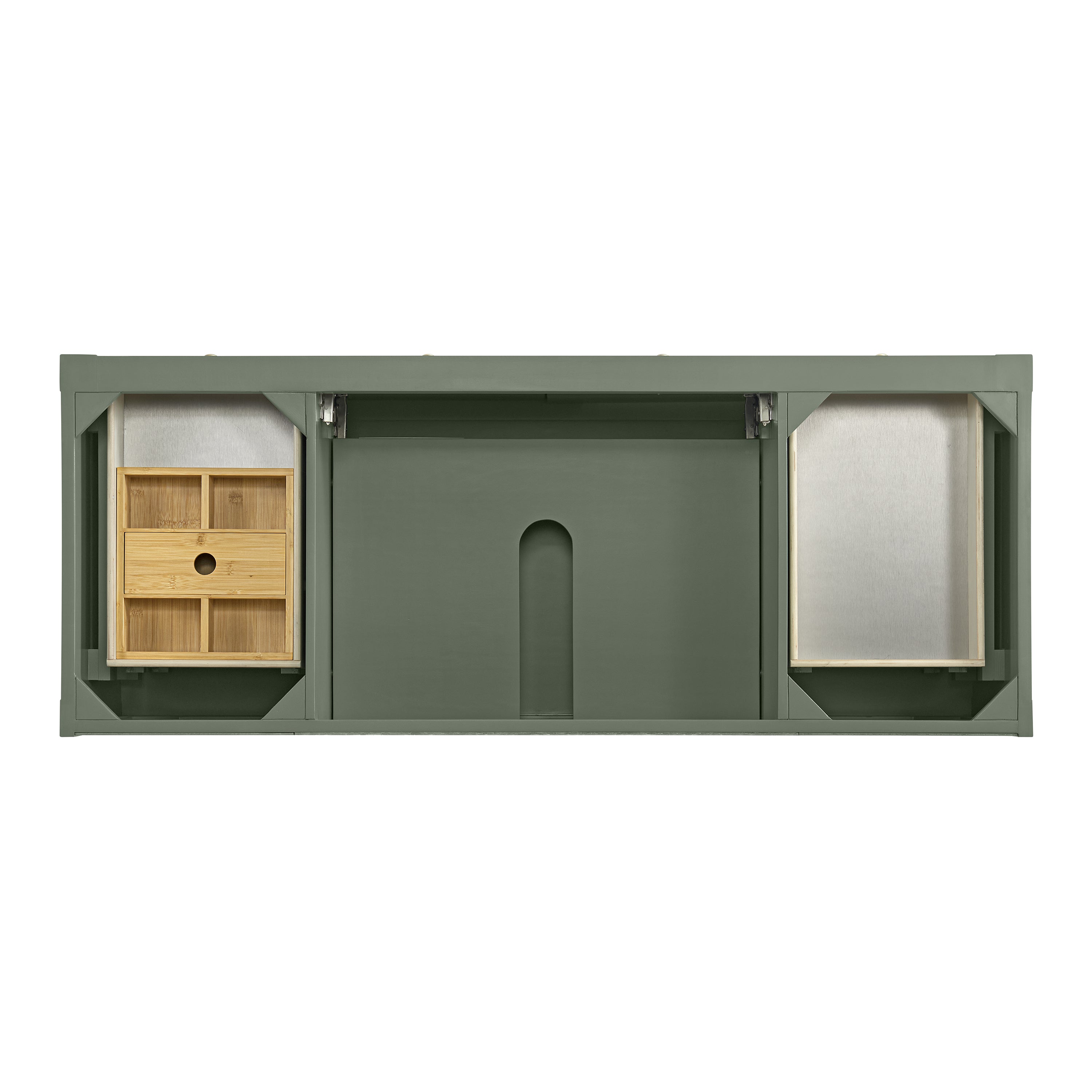 James Martin Breckenridge 60" Single Vanity in Smokey Celadon with 3cm Countertop and FreePower Wireless Charger