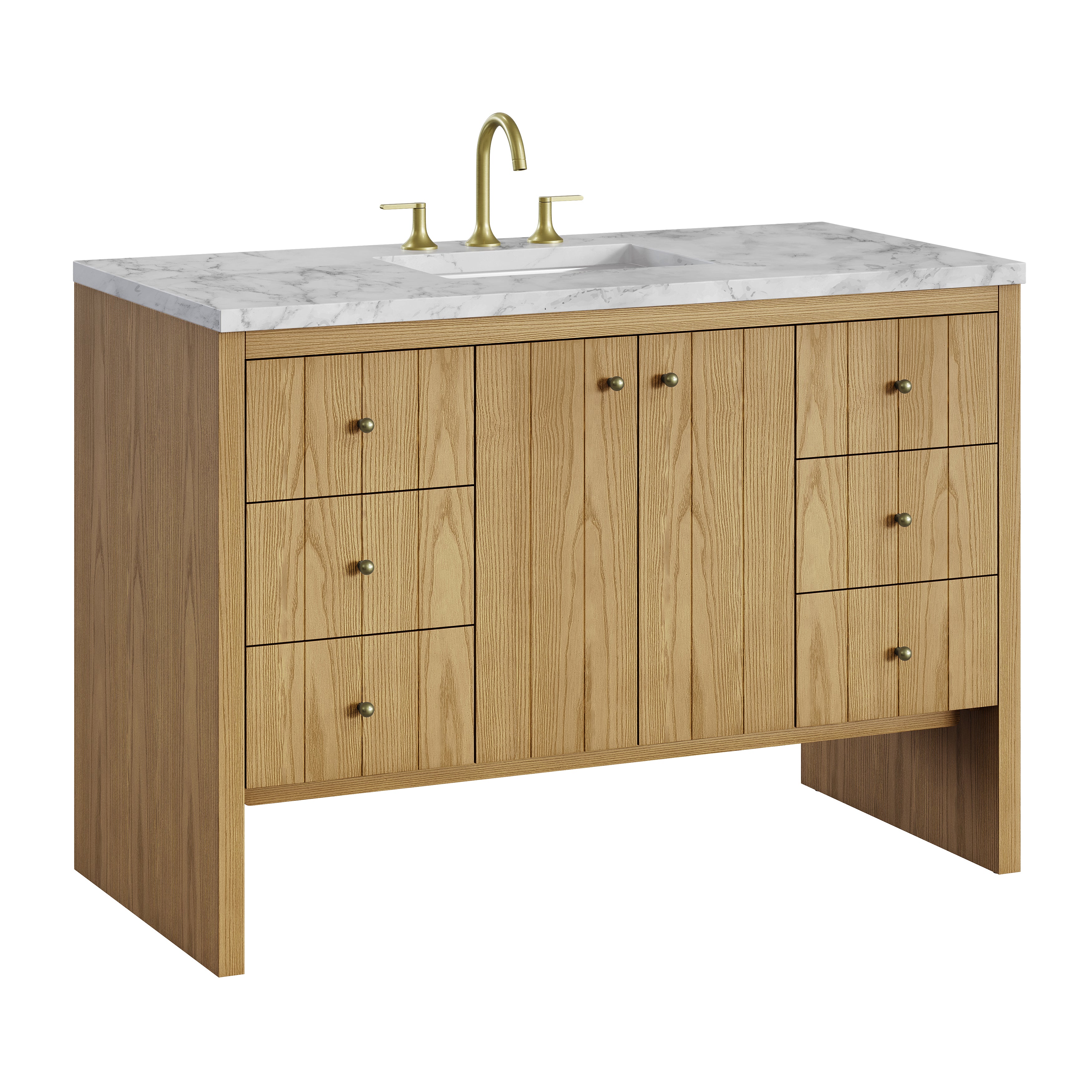 James Martin Hudson 48" Single Vanity in Light Natural Oak with 3cm Countertop