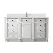 James Martin Bristol 60" Single Vanity in Bright White with 3cm Countertop