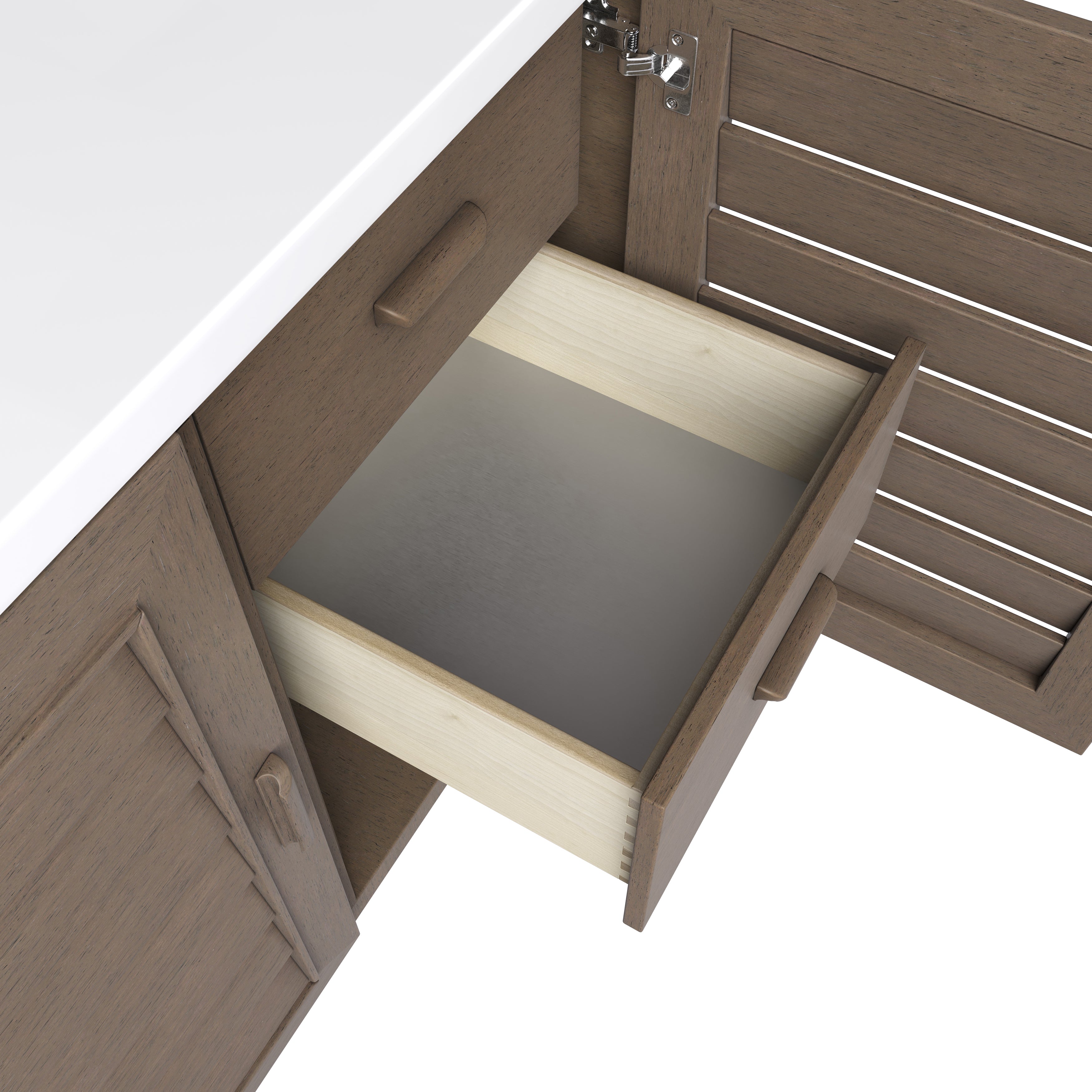 James Martin Portland 60" Single Vanity in Whitewashed Walnut with 3cm Countertop