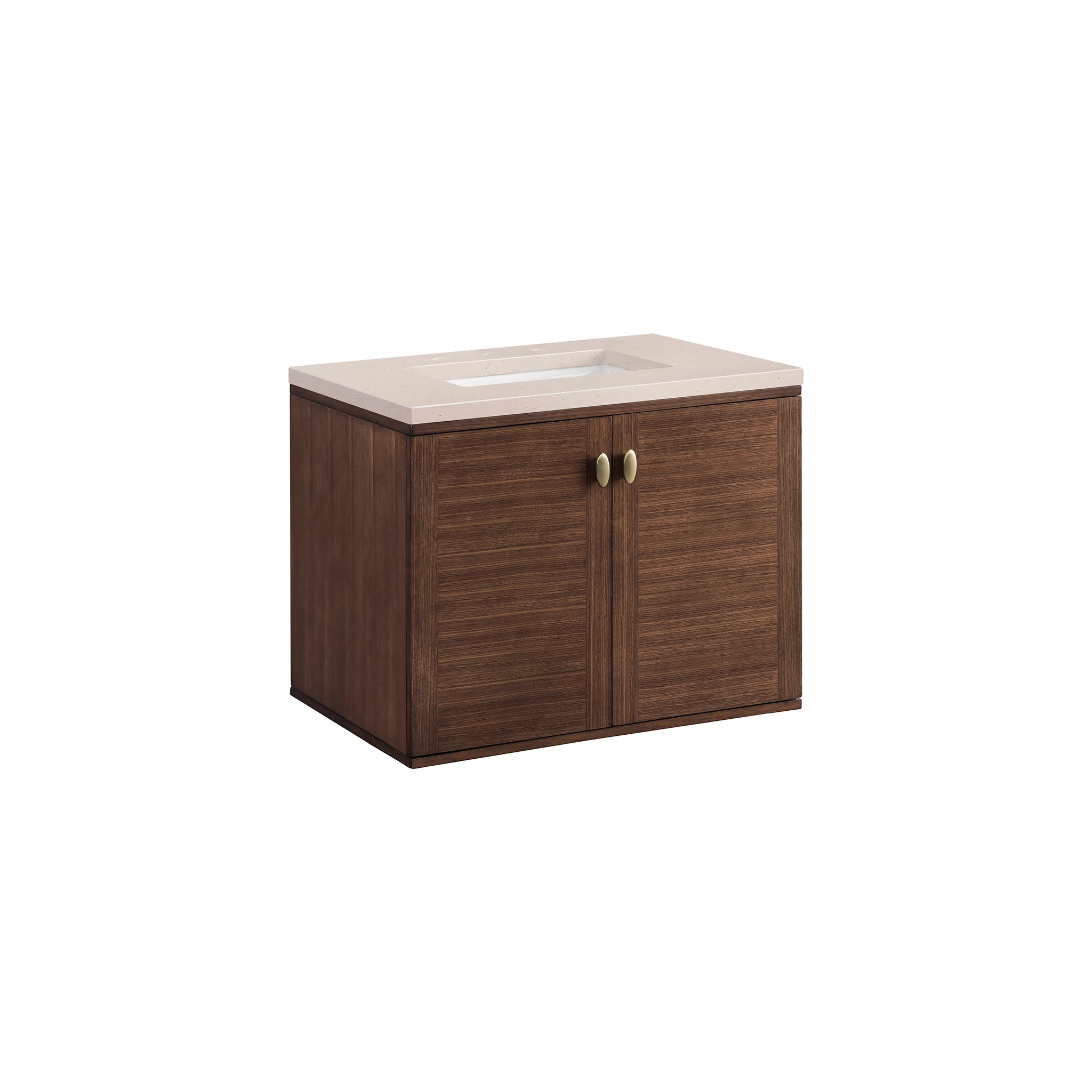 James Martin Amberly 30" Single Vanity in Mid-Century Walnut with 3cm Countertop