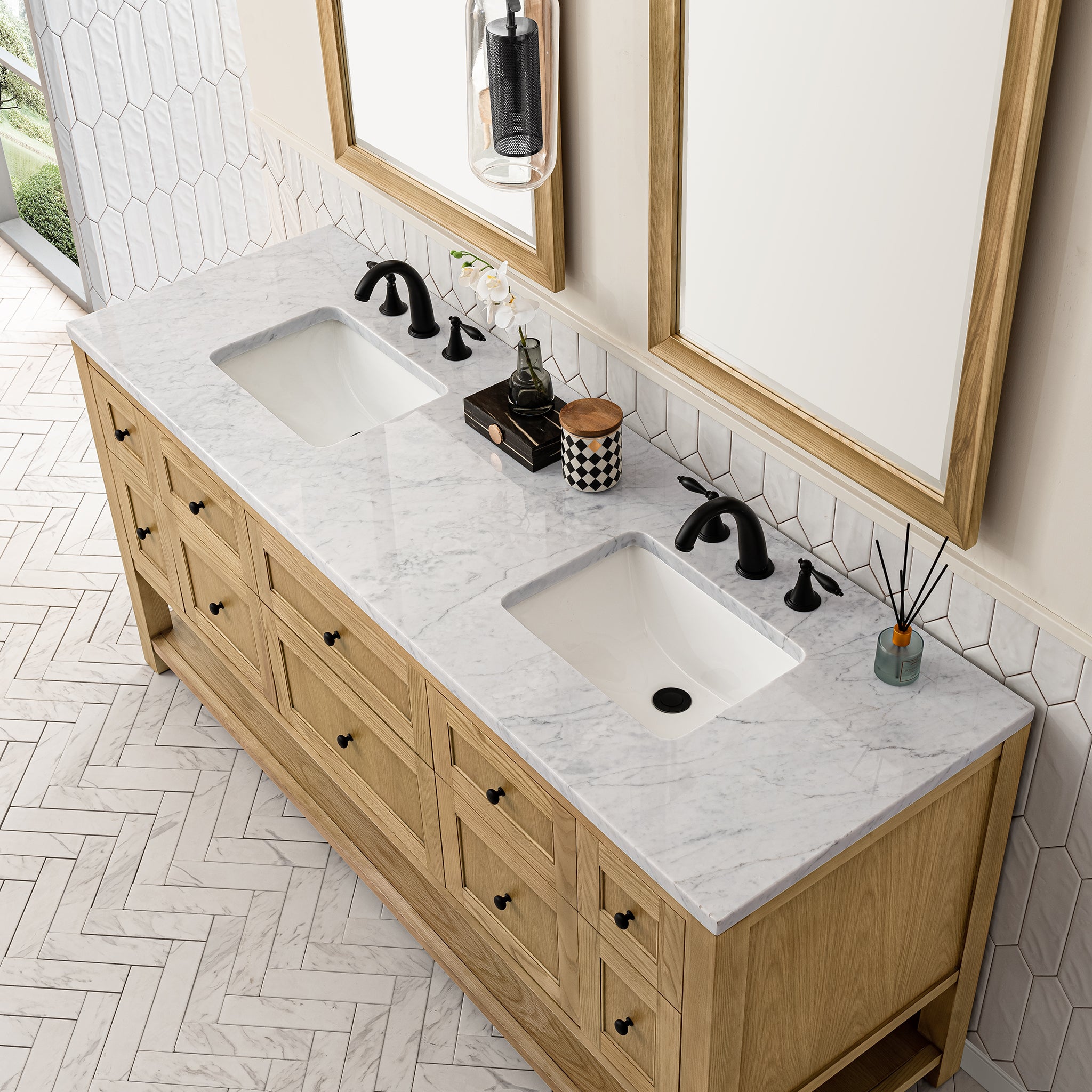 James Martin Breckenridge 72" Double Vanity in Light Natural Oak with 3cm Countertop