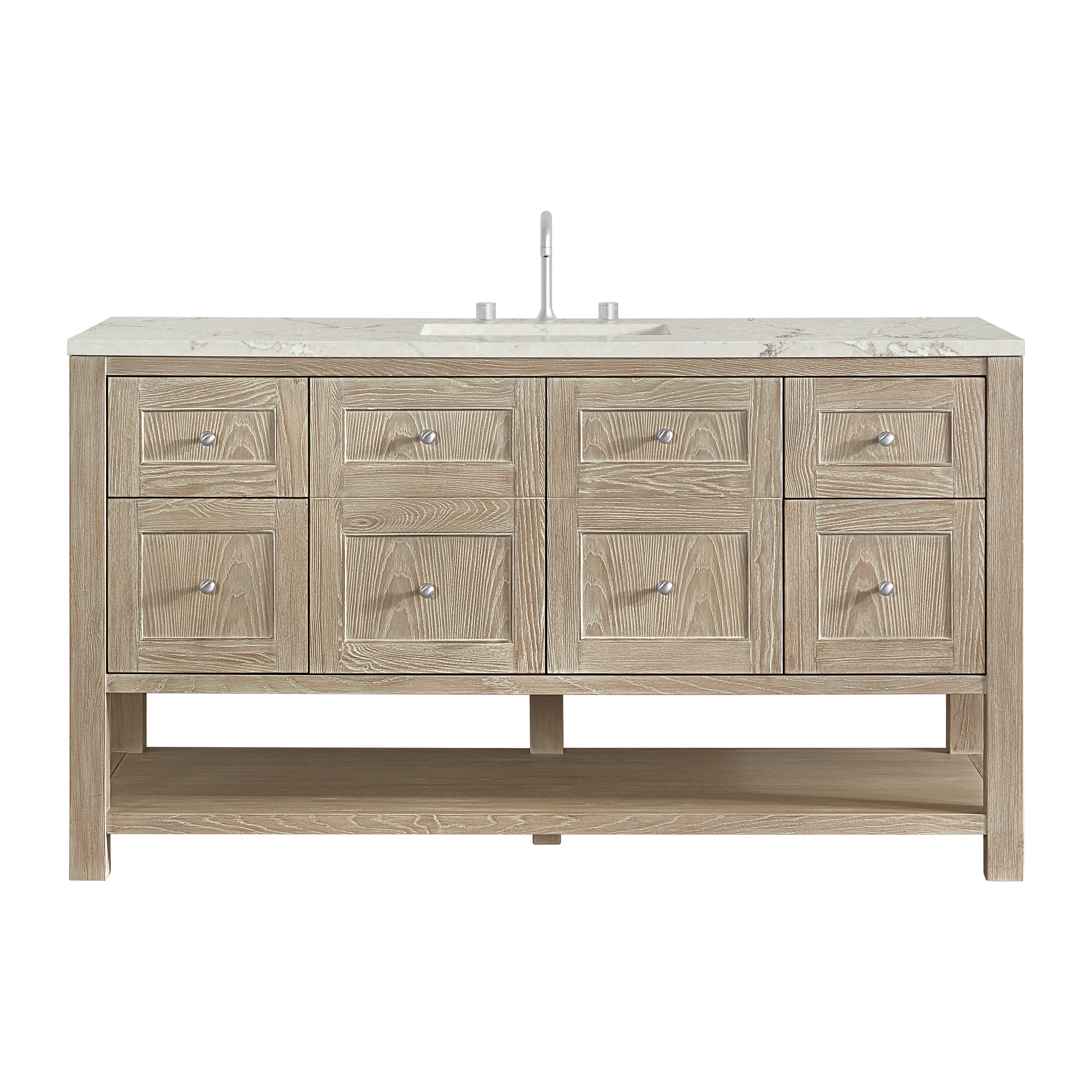 James Martin Breckenridge 60" Single Vanity in Whitewashed Oak with 3cm Countertop