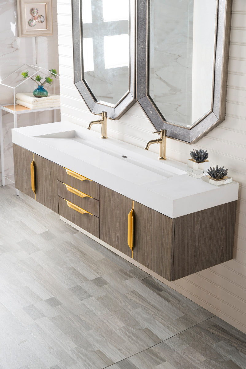Columbia 72" Double Wall Mount Vanity Cabinet