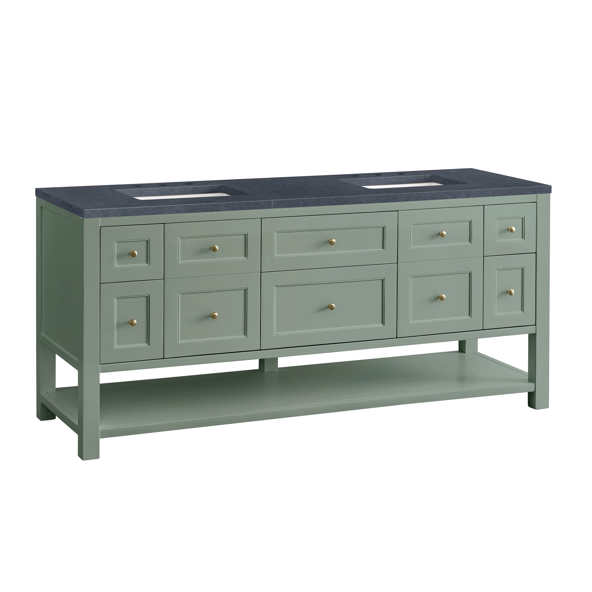James Martin Breckenridge 72" Double Vanity in Smokey Celadon with 3cm Countertop