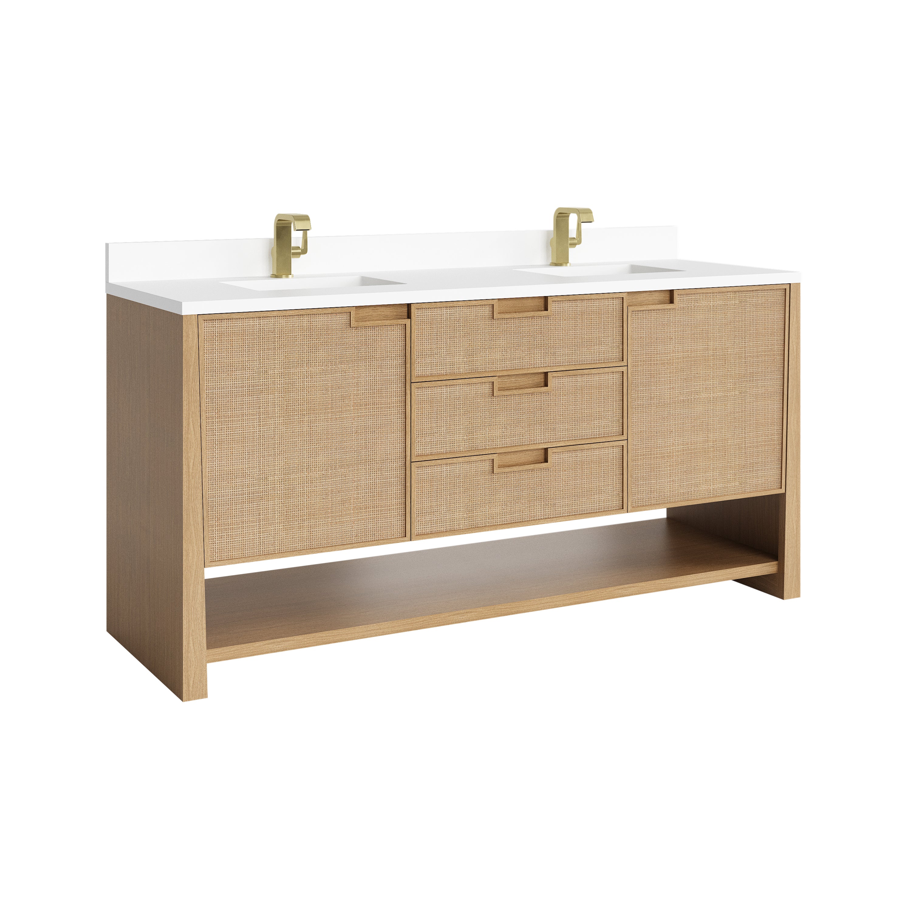James Martin Solene 72" Double Vanity in Seaside Oak with 3cm Countertop