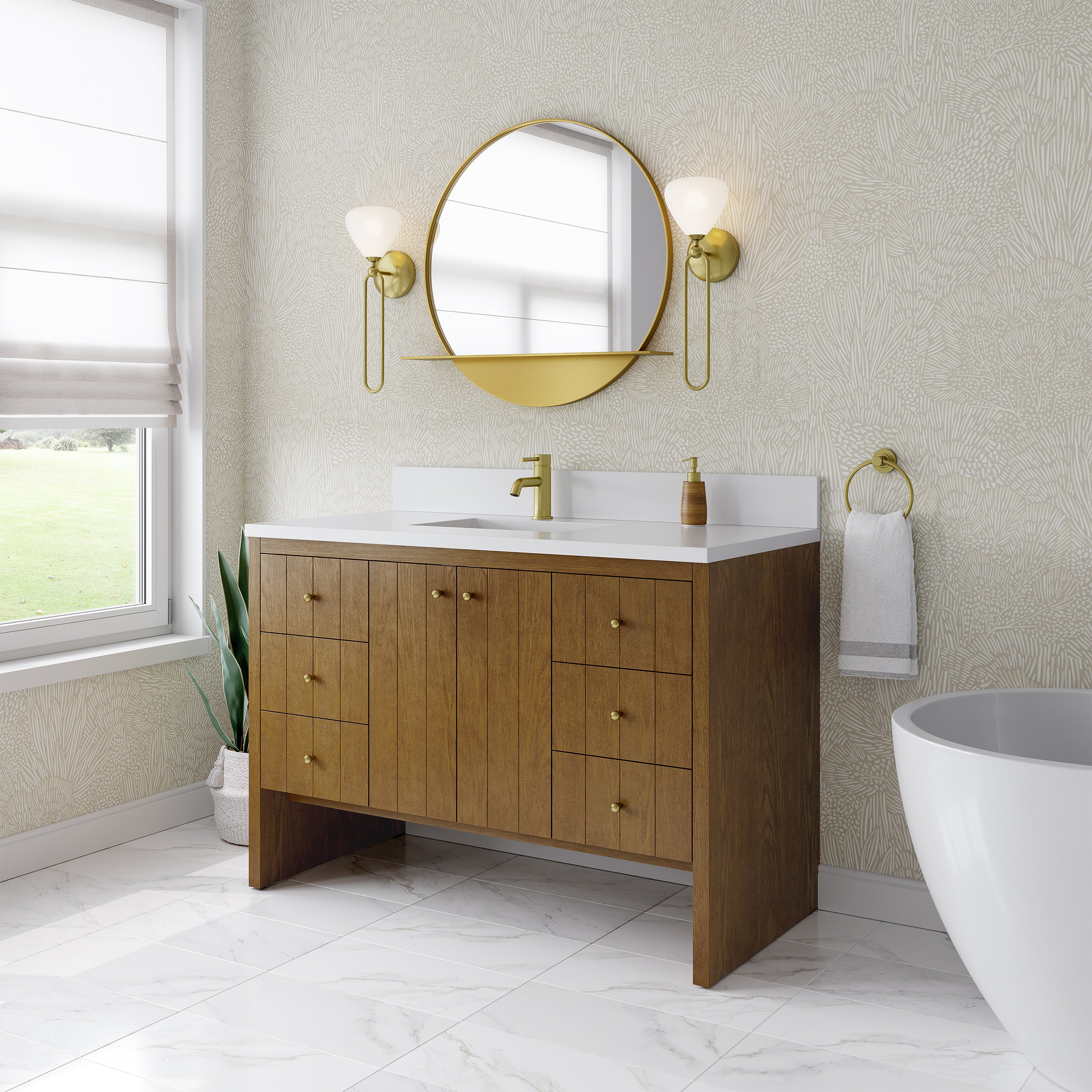 James Martin Hudson 48" Single Vanity in Honey Oak with 3cm Countertop