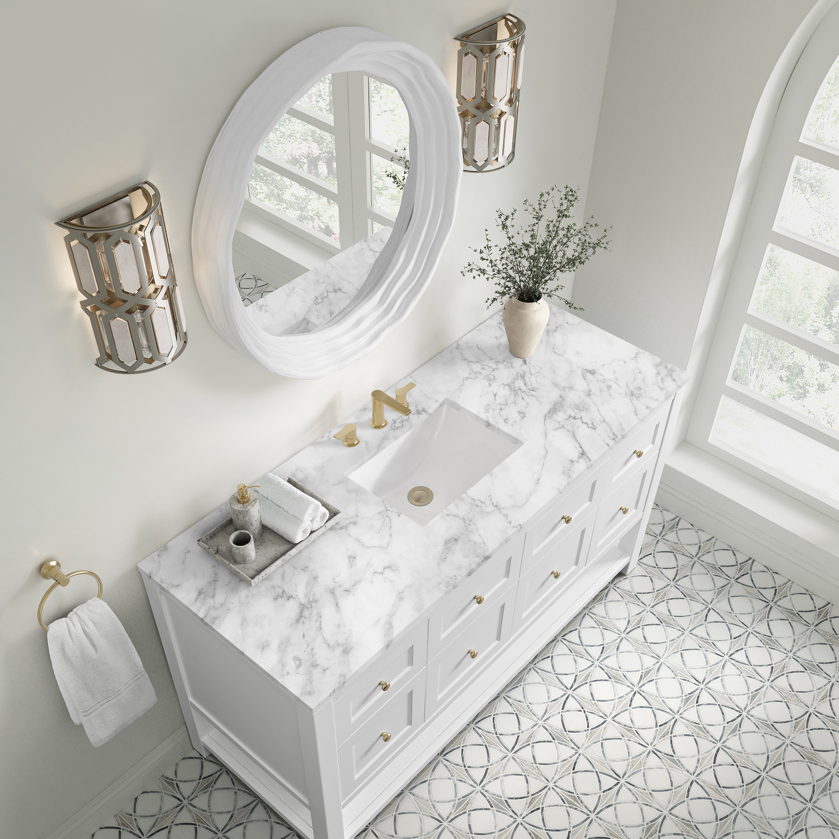 James Martin Breckenridge 60" Single Vanity in Bright White with 3cm Countertop