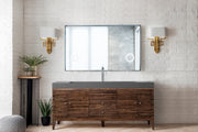 James Martin Linear 72" Single Vanity in Mid-Century Walnut with Composite Stone Top