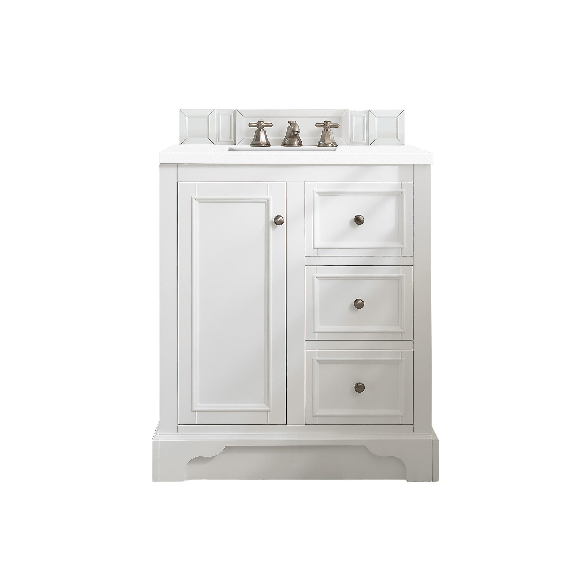 James Martin De Soto 30" Single Vanity in Bright White with 3cm Countertop