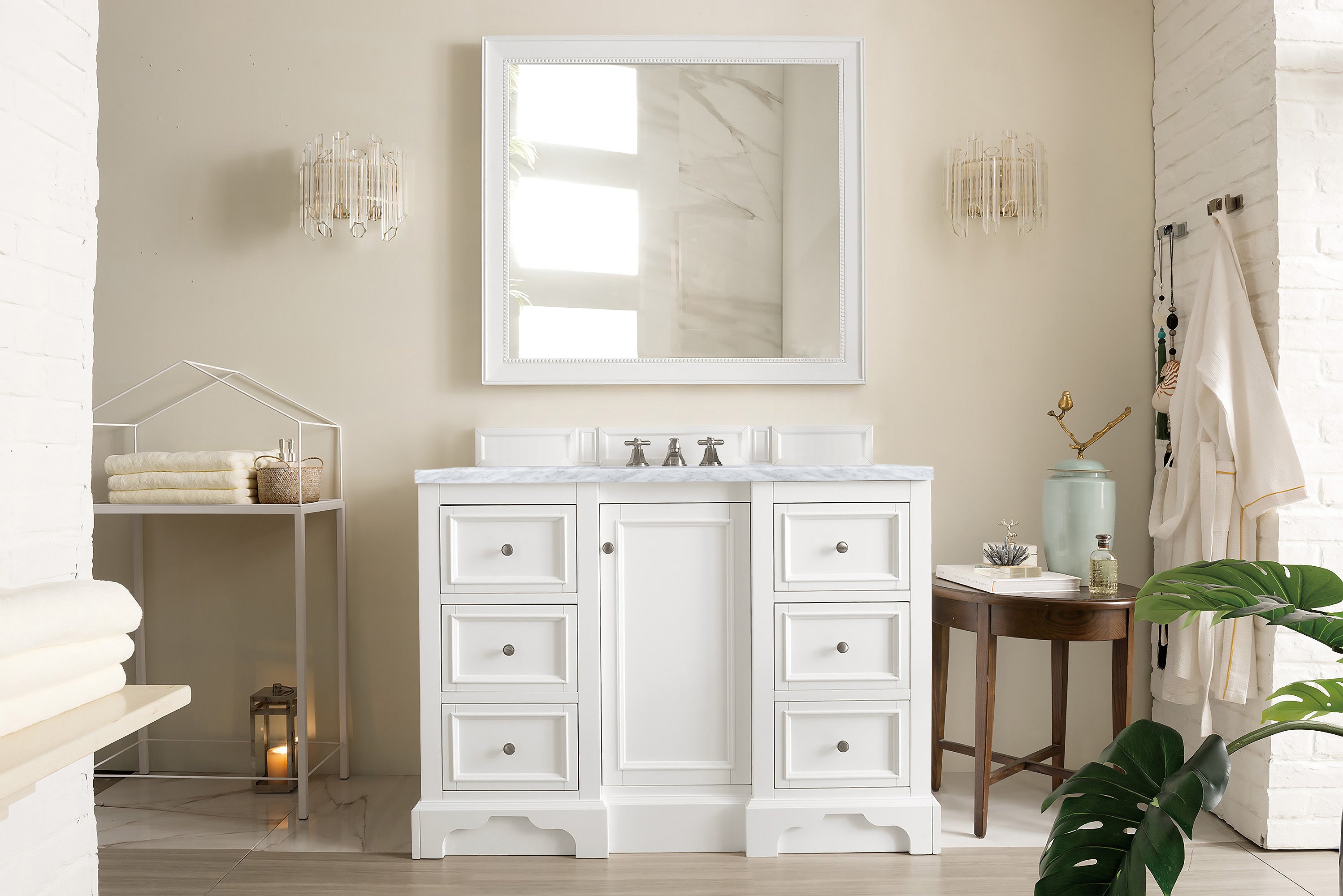 James Martin De Soto 48" Single Vanity in Bright White with 3cm Countertop