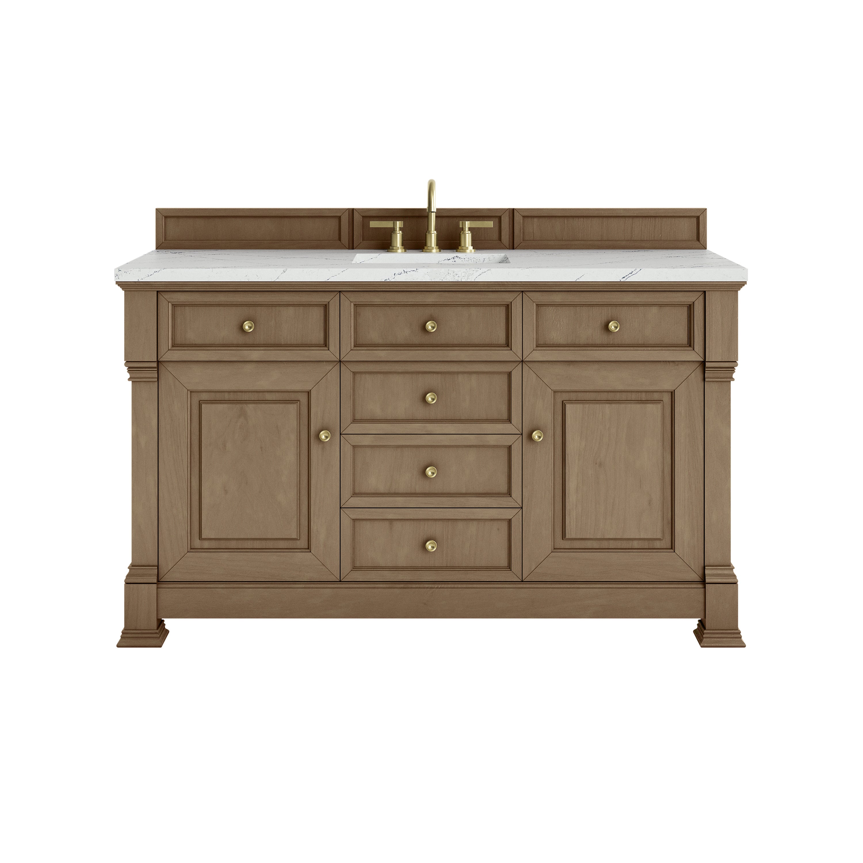James Martin Brookfield 60" Single Vanity in Pecan with 3cm Countertop