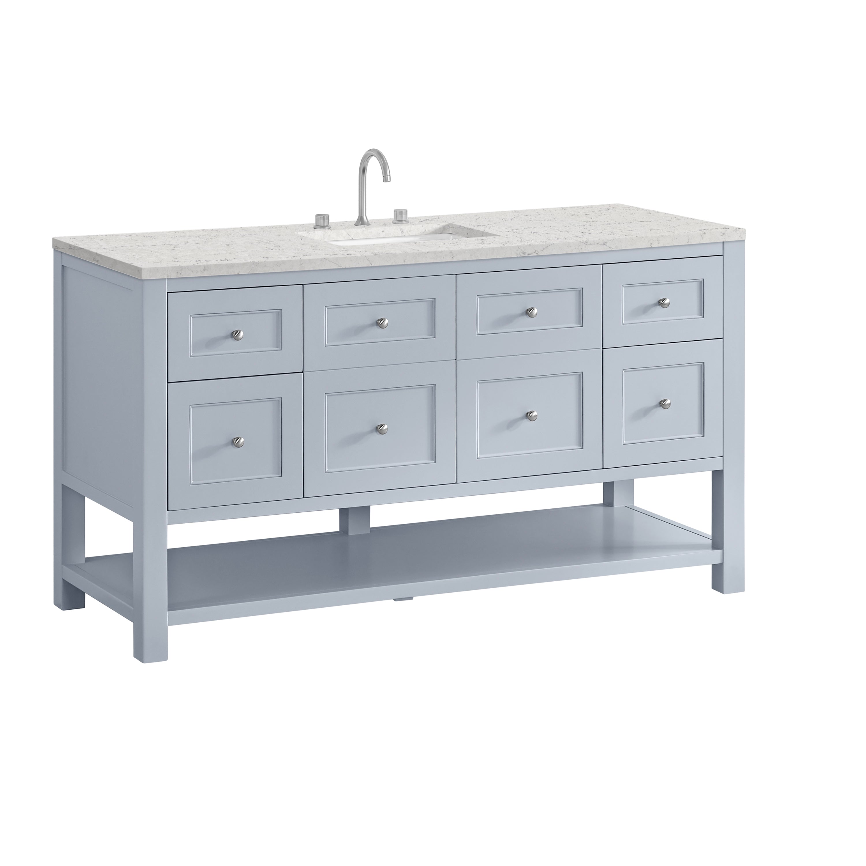 James Martin Breckenridge 60" Single Vanity in Serenity Blue with 3cm Countertop