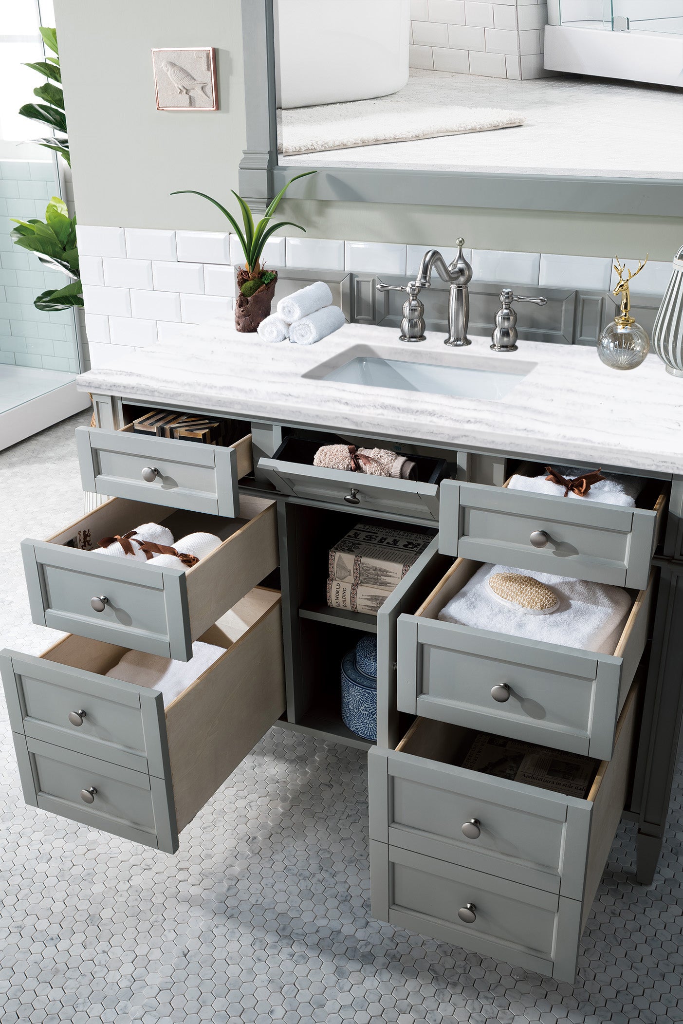 James Martin Brittany 48" Single Vanity in Urban Gray with 3cm Countertop