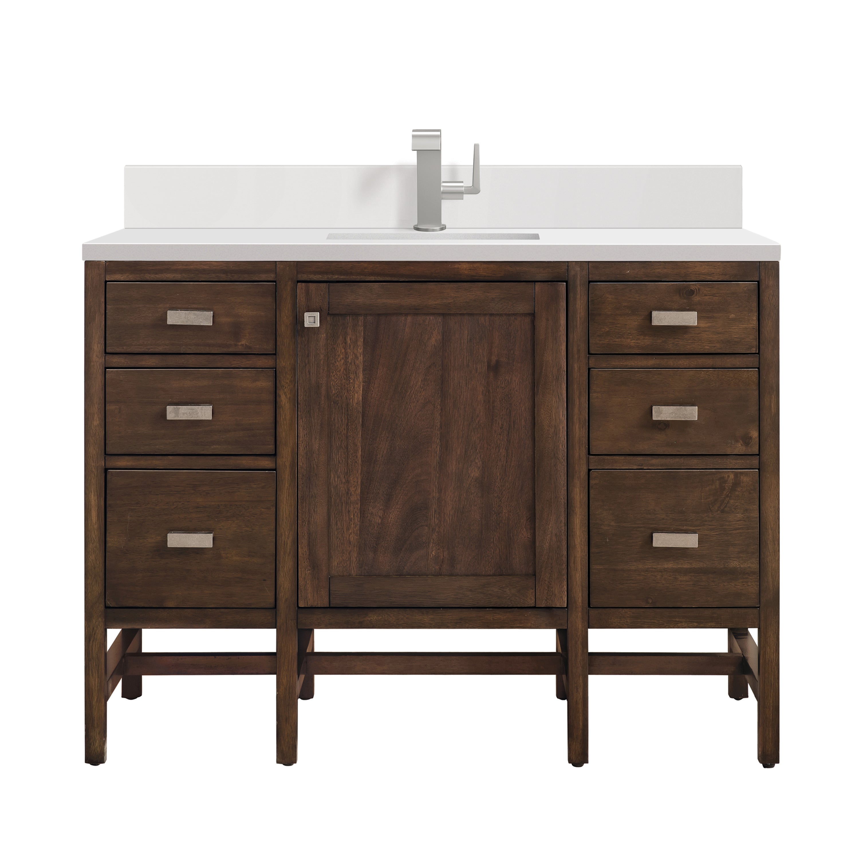 James Martin Addison 48" Single Vanity in Mid-Century Acacia with 3cm Countertop