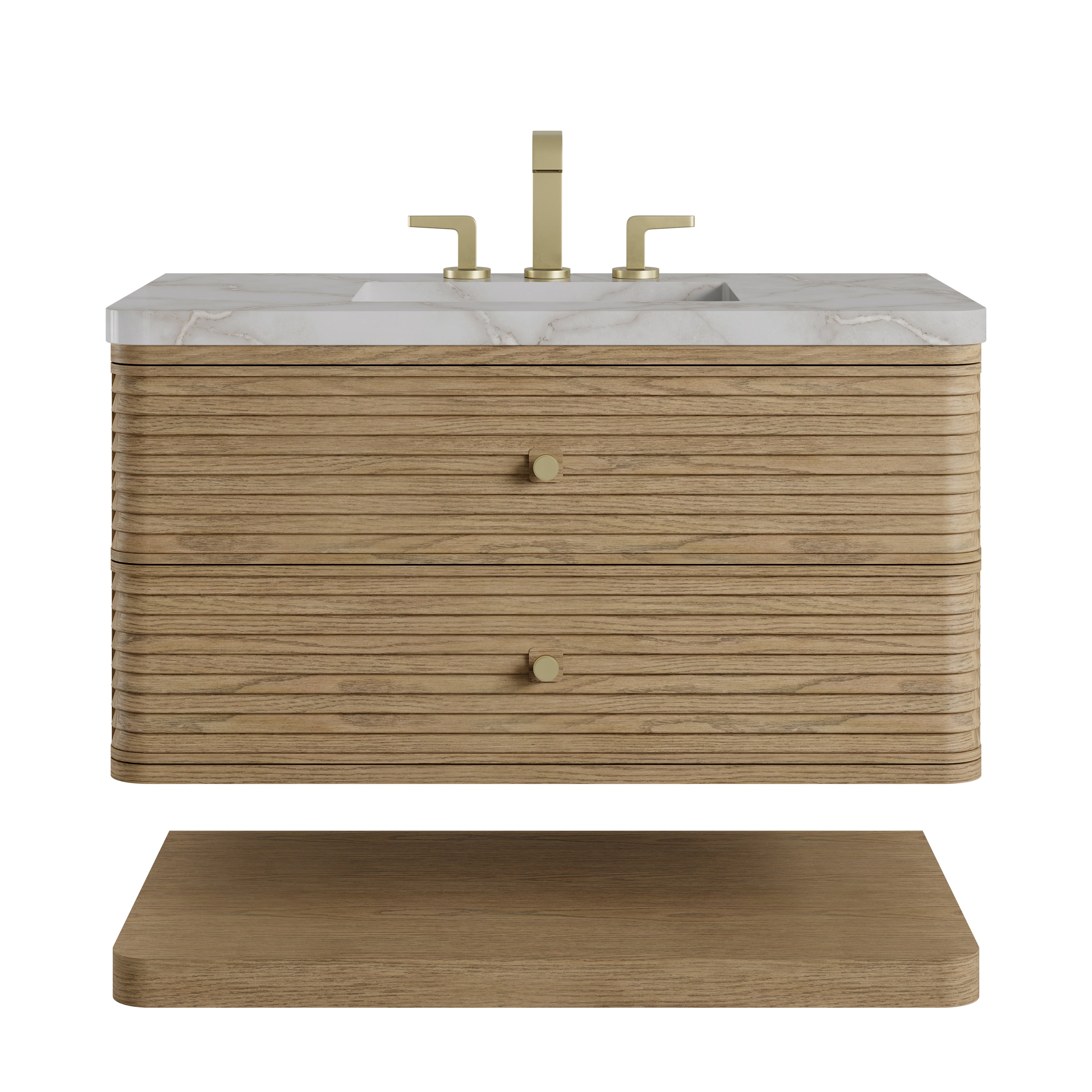 James Martin Allamari 36" Single Vanity in Dune Mist with 3cm Countertop