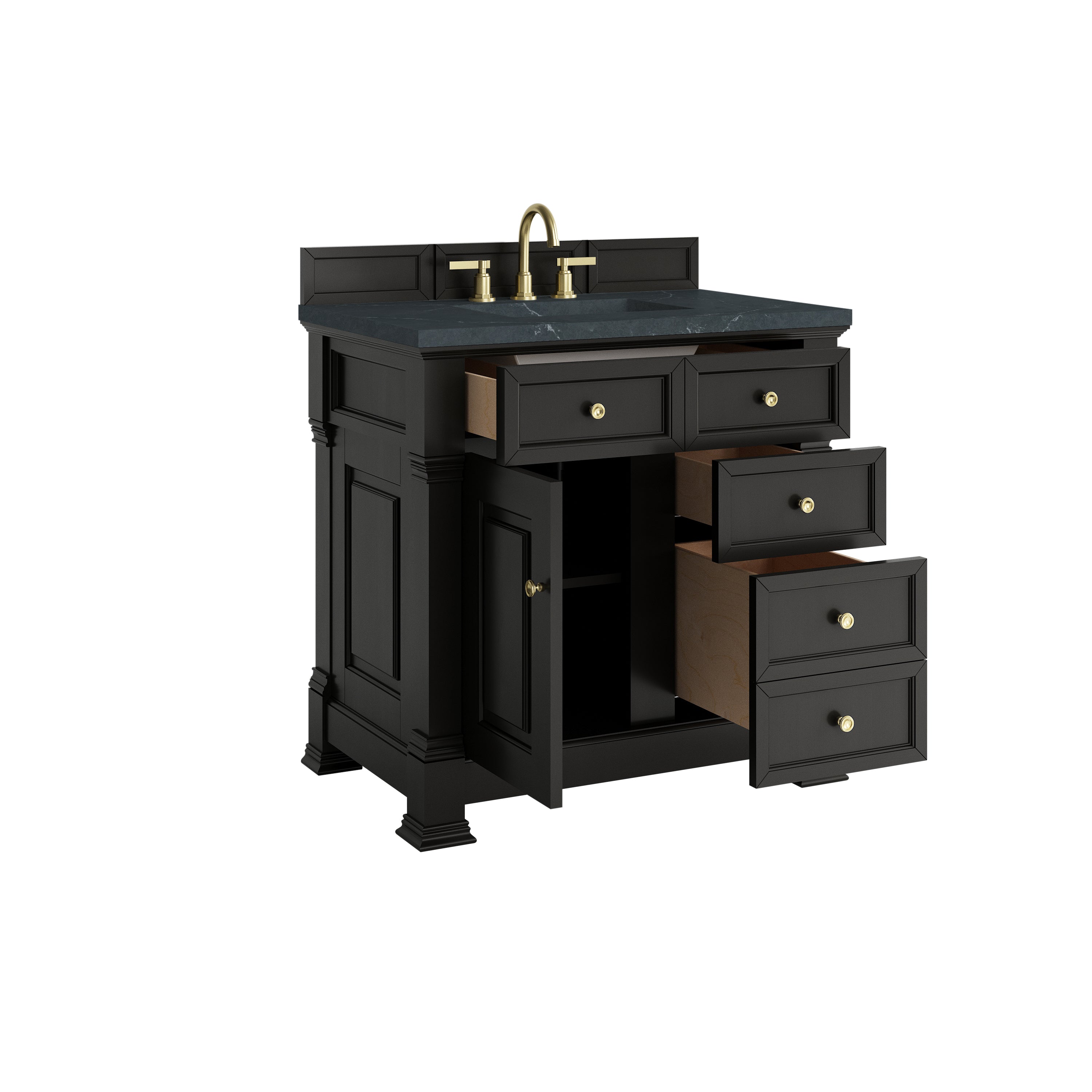 James Martin Brookfield 36" Single Vanity in Black Onyx with 3cm Countertop