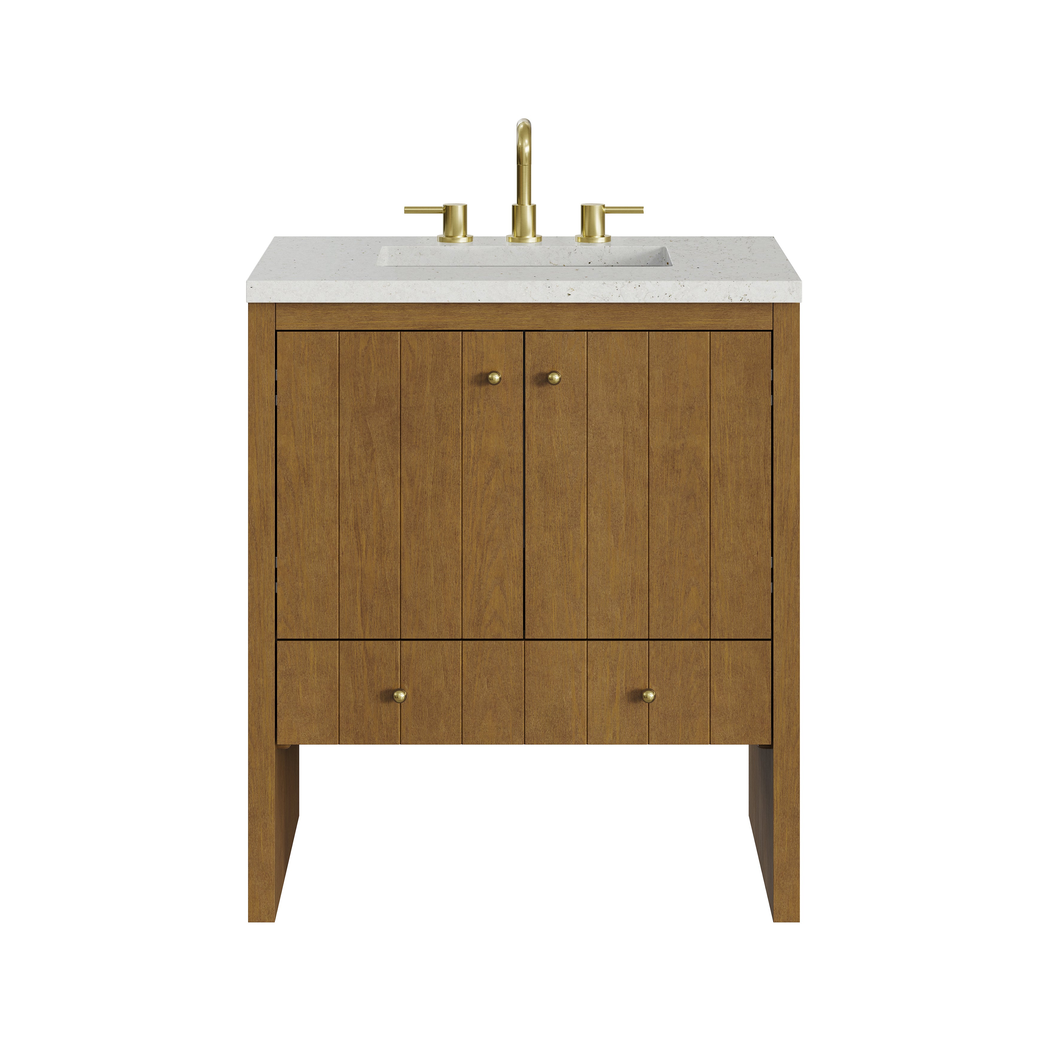 James Martin Hudson 30" Single Vanity in Honey Oak with 3cm Countertop