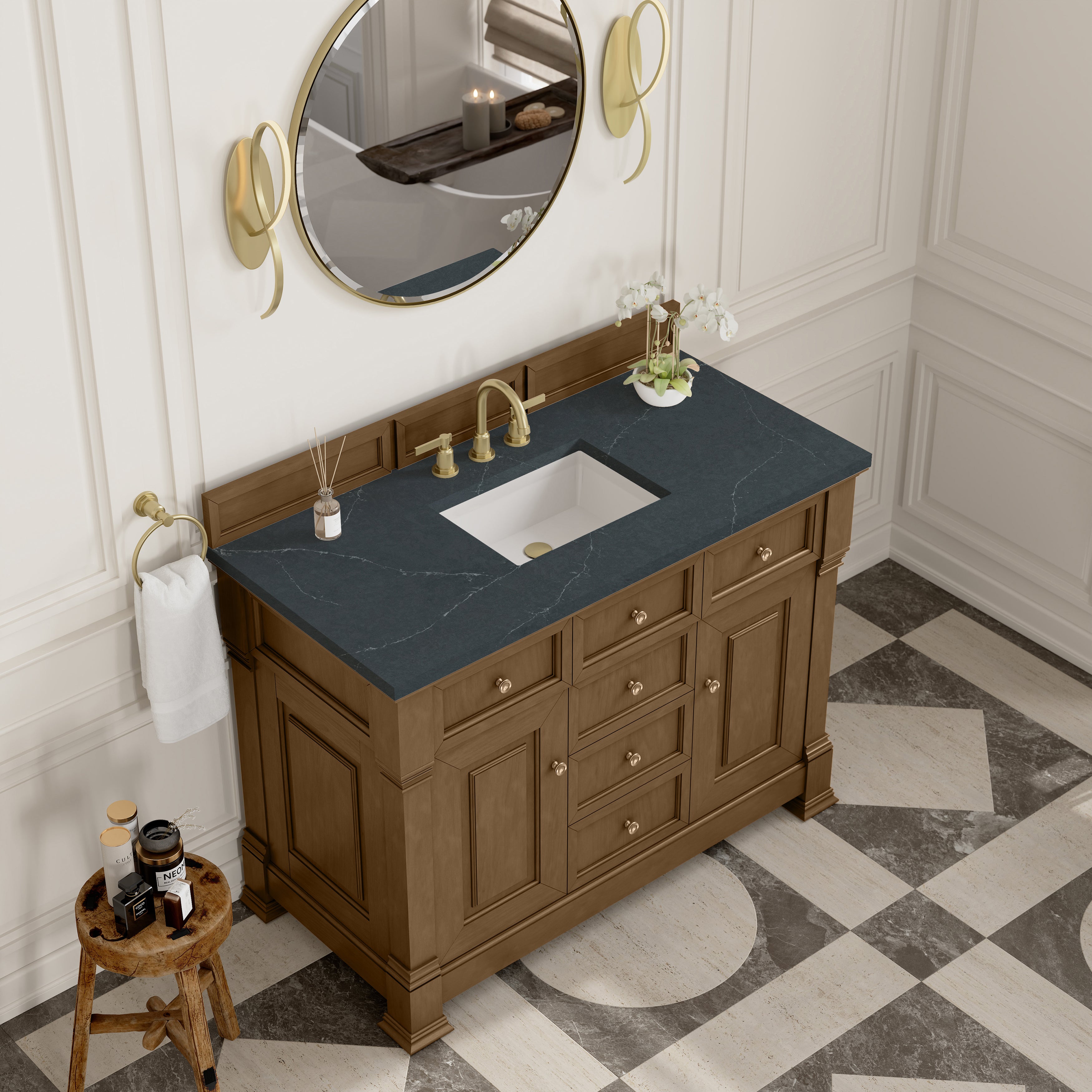 James Martin Brookfield 48" Single Vanity in Honey Oak with 3cm Countertop