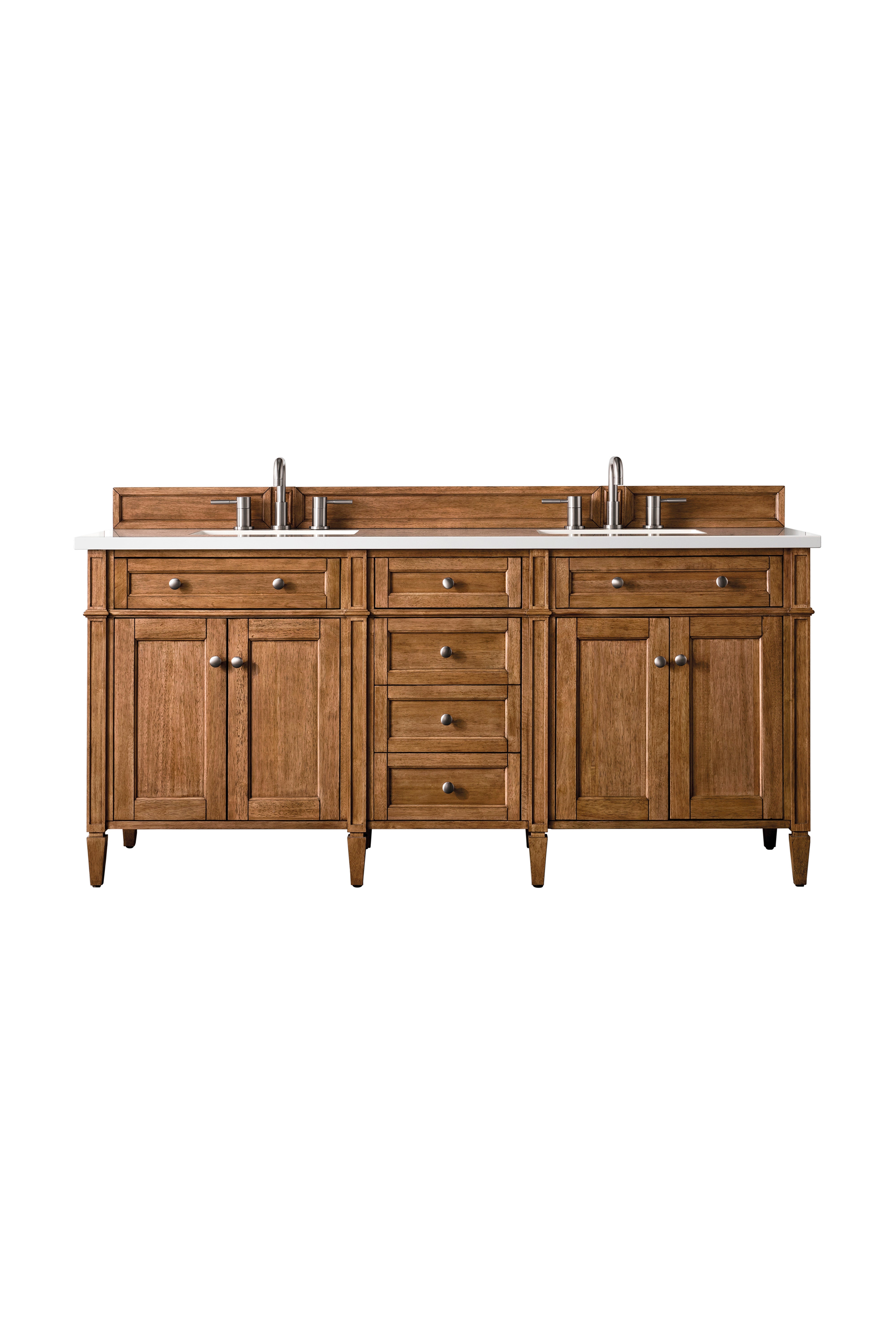 James Martin Brittany 72" Double Vanity in Saddle Brown with 3cm Countertop