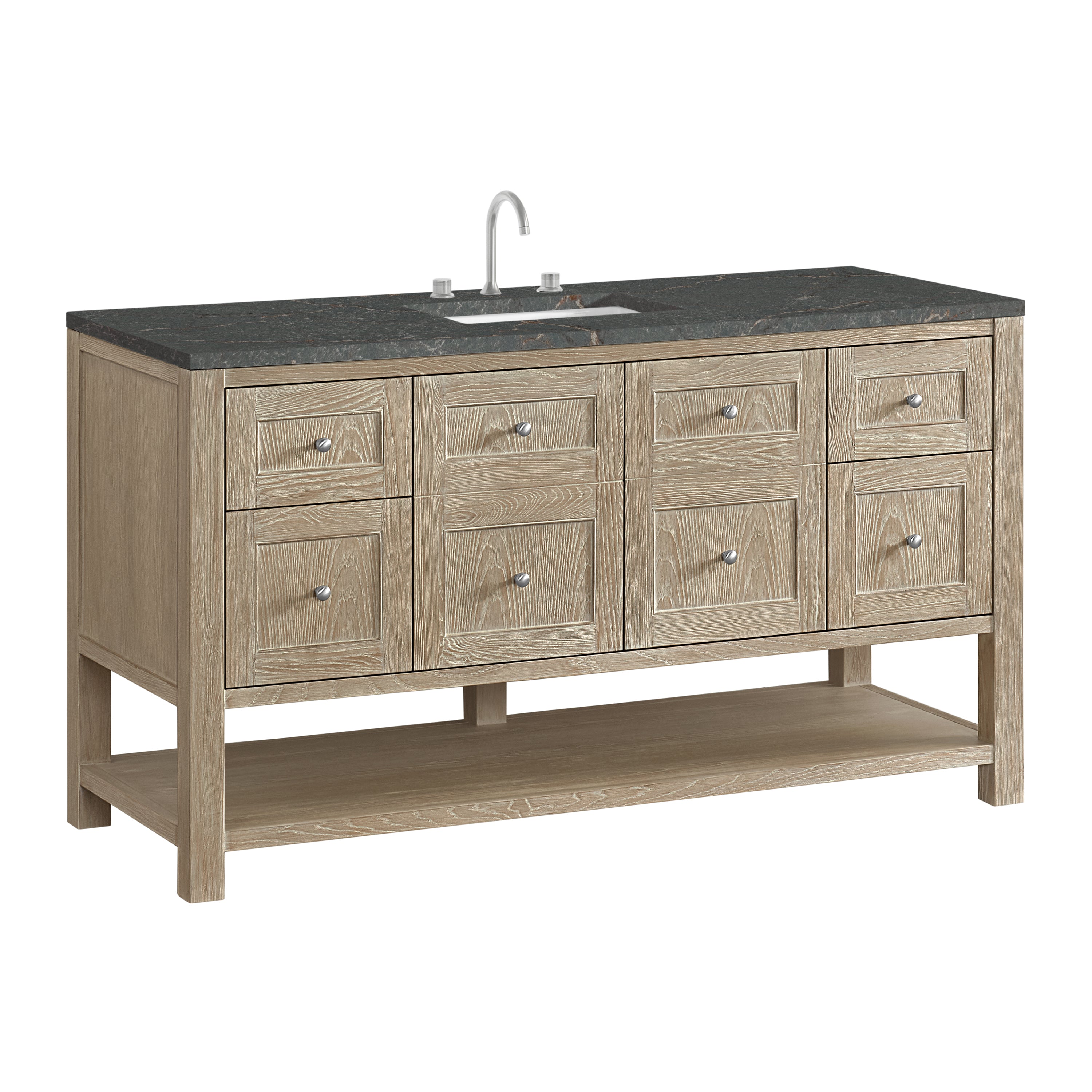 James Martin Breckenridge 60" Single Vanity in Whitewashed Oak with 3cm Countertop
