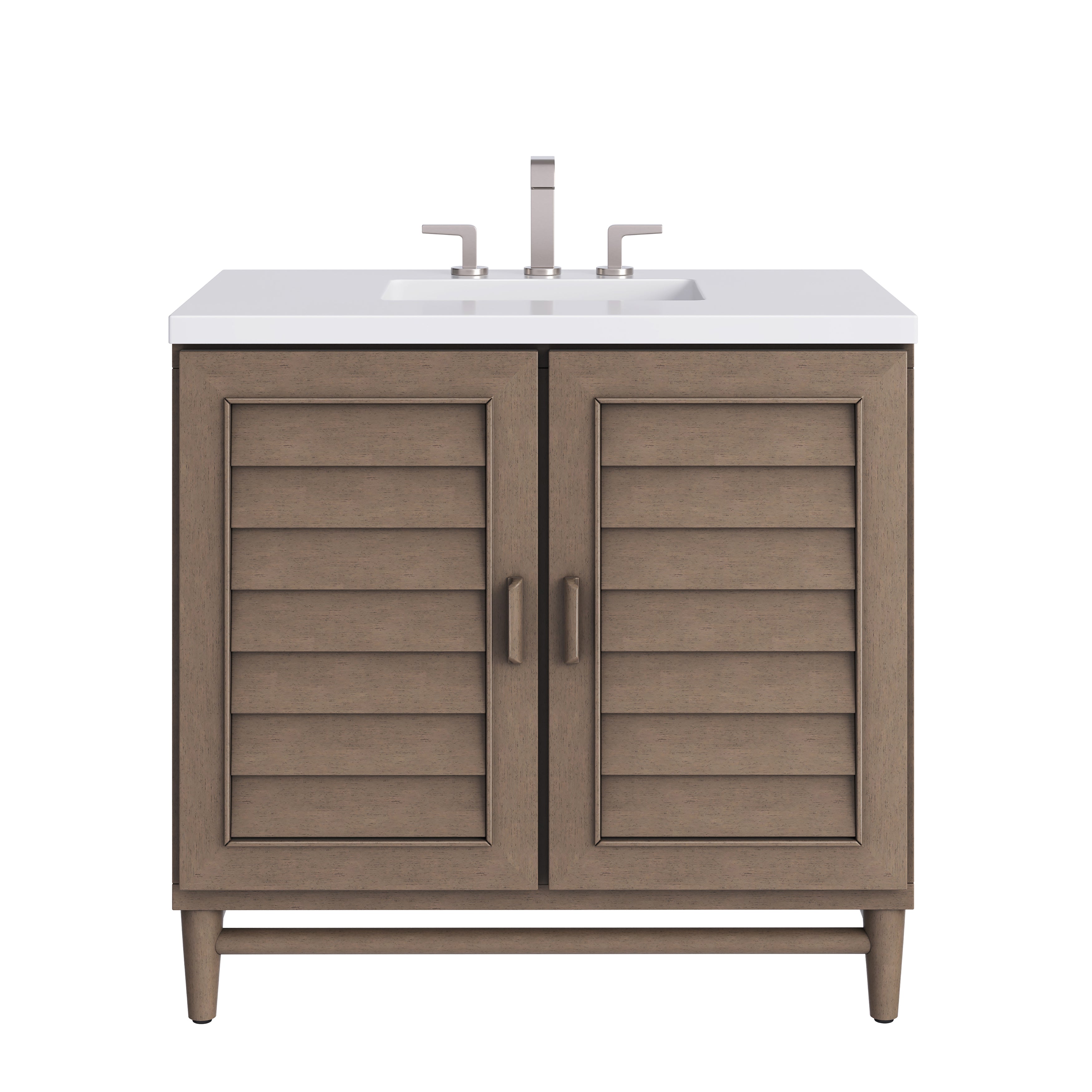 James Martin Portland 36" Single Vanity in Whitewashed Walnut with 3cm Countertop